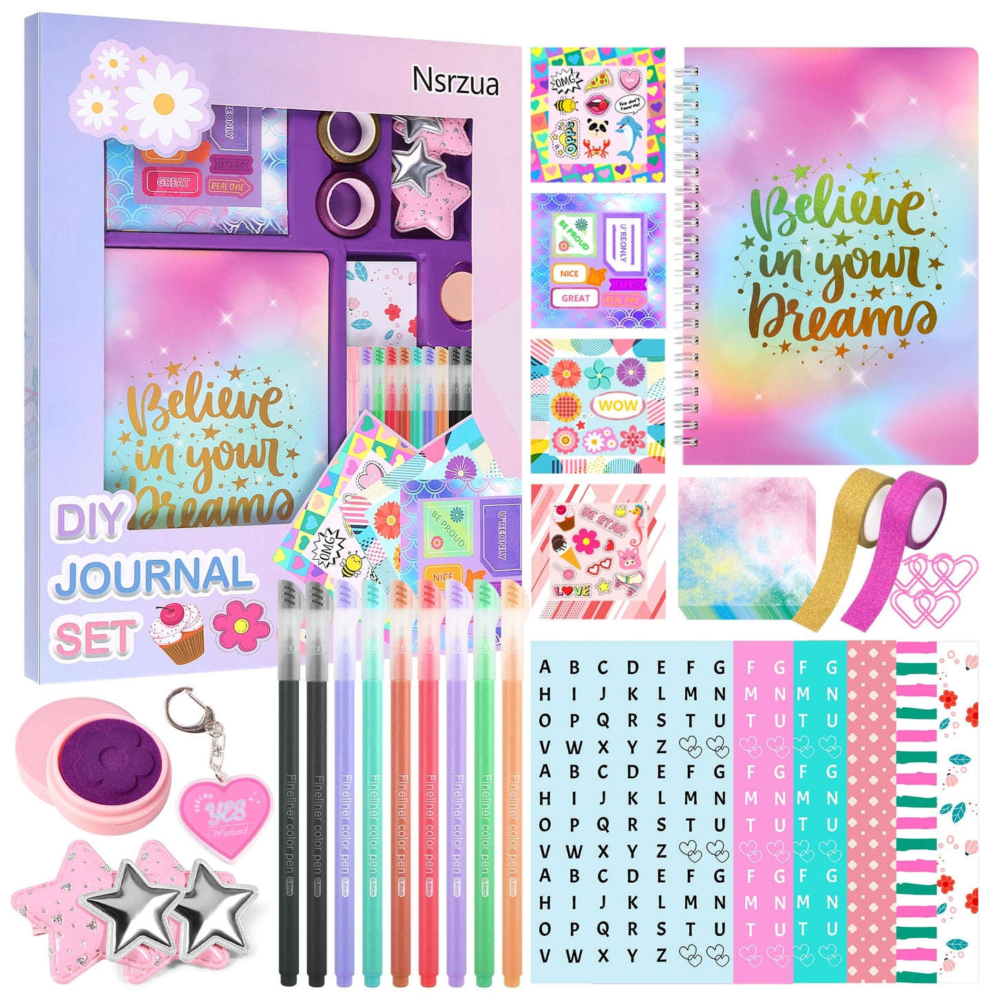 Gifts for 8 9 10 11 12 13 14 Year Old Girl - DIY Journal Kit for Girls,Toys for Ages 8-14 Girls and Birthday Gifts for Girl,Fun, Cute Art & Crafts Kits,Scrapbook & Diary Supplies Toy Set