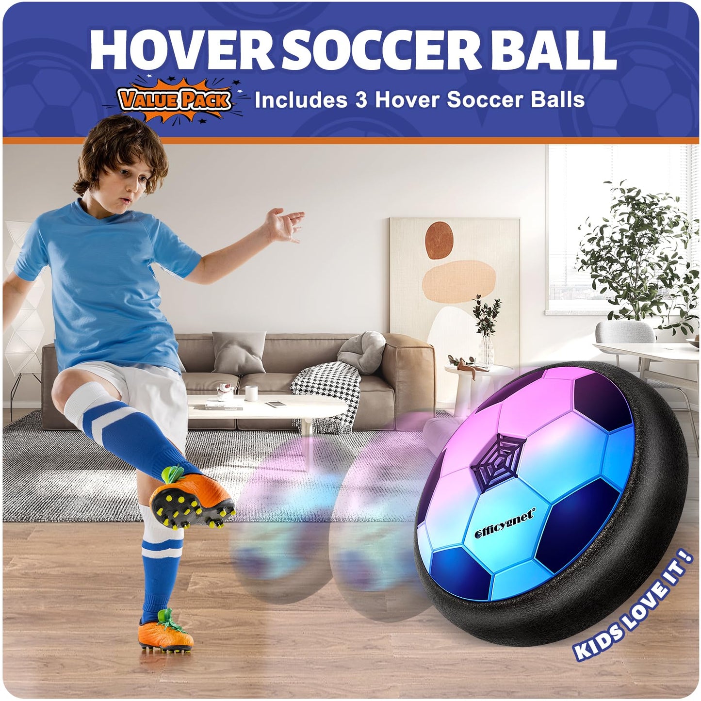 Officygnet 3 Pack Hover Soccer Ball and 4 Pack Take Apart Dinosaur Toys with Electric Drill for Kids, Indoor Boy Toys Age 6-8, 3-5, 5-7, Ideal Christmas Birthday Gift for Boys