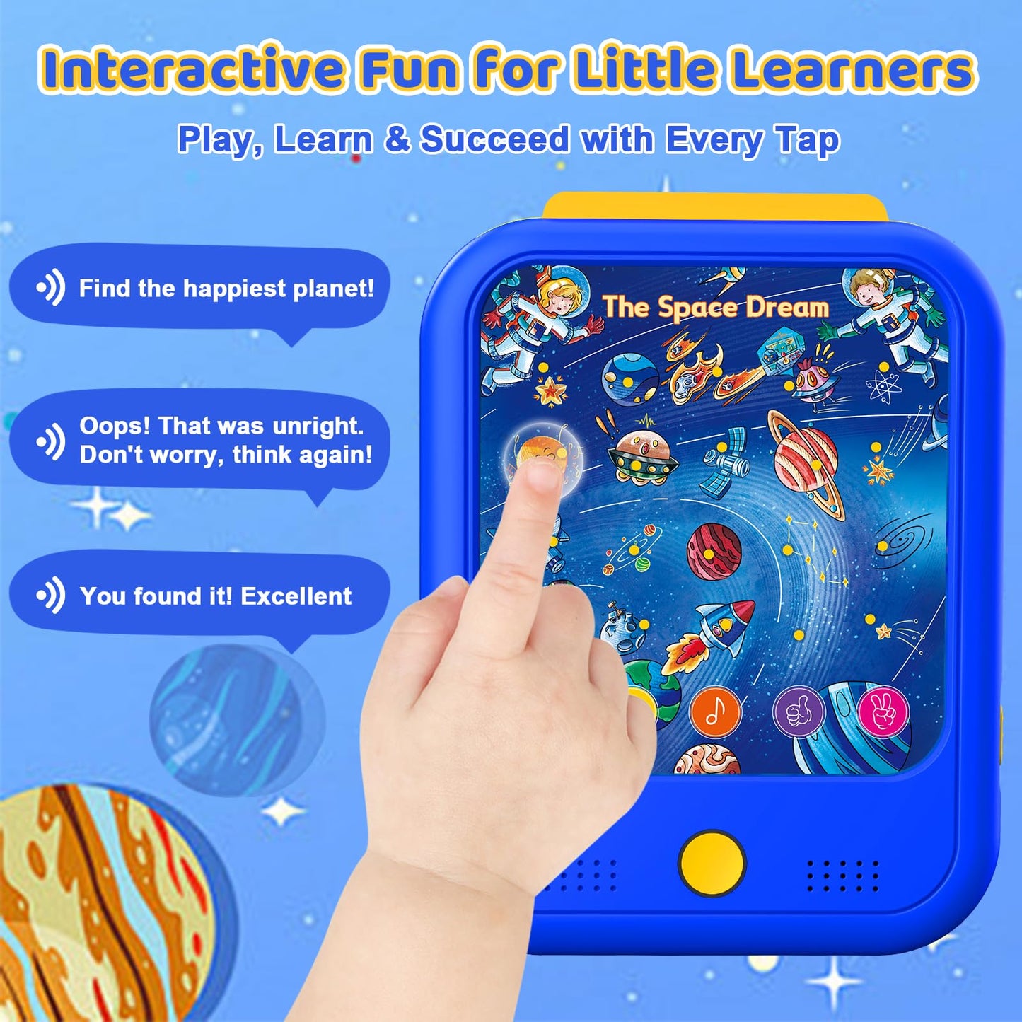 Kids Learning Tablet Bilingual, Montessori Educational Learning Toys for Toddlers 3-5 Year Olds, with 2000+ Words and Games, Autism Sensory Speech Therapy Toys, 3 4 5 6 Year Old Boy Girl Birthday Gift