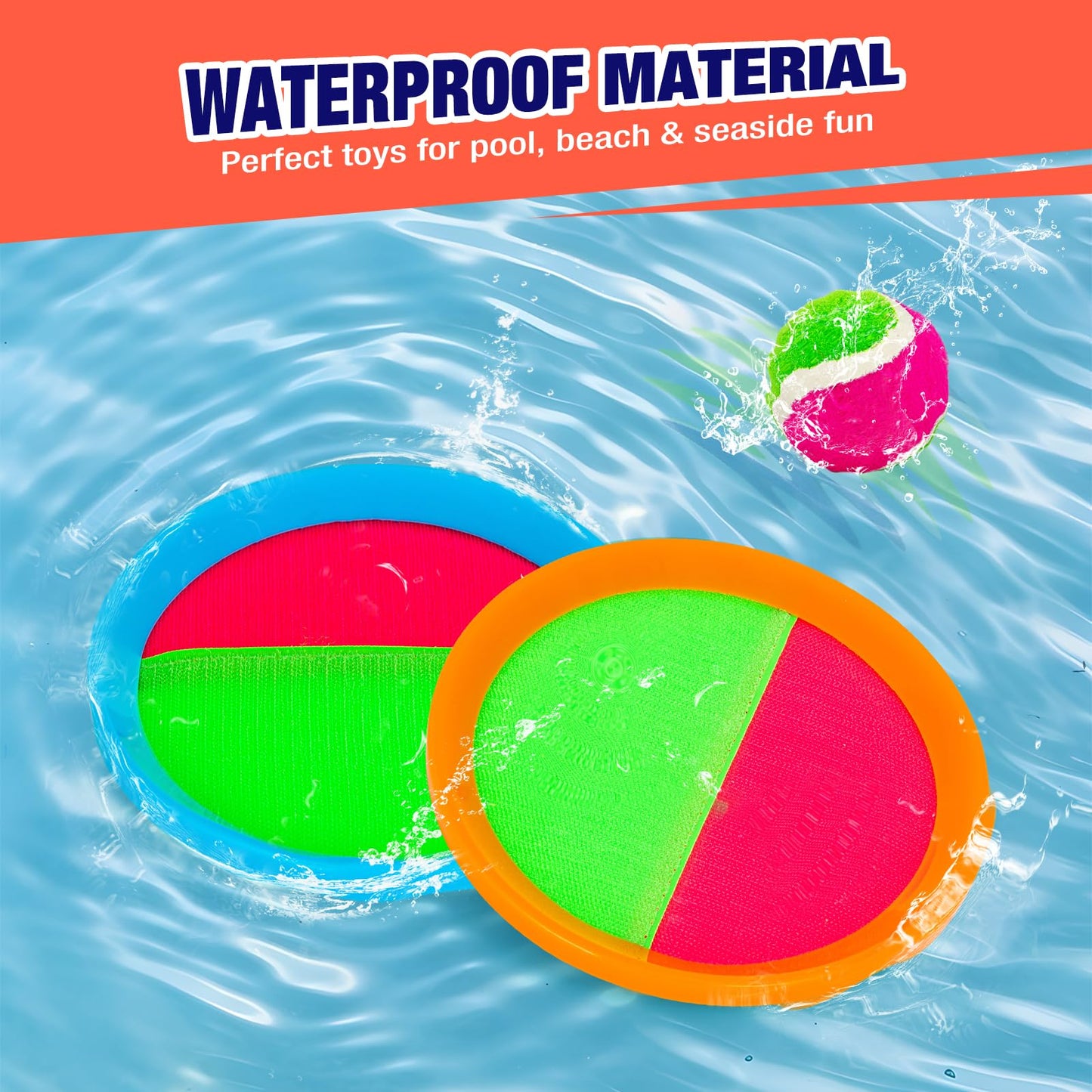 Toss and Catch Ball Game Set - Outdoor & Indoor Activity Toys for Kids - Sticky Paddle Ball Toy for Boys Girls 3 4 5 6 7 8-12 Year Old - Great Games for Beach Pool Yard - Easter Basket Stuffers Gifts