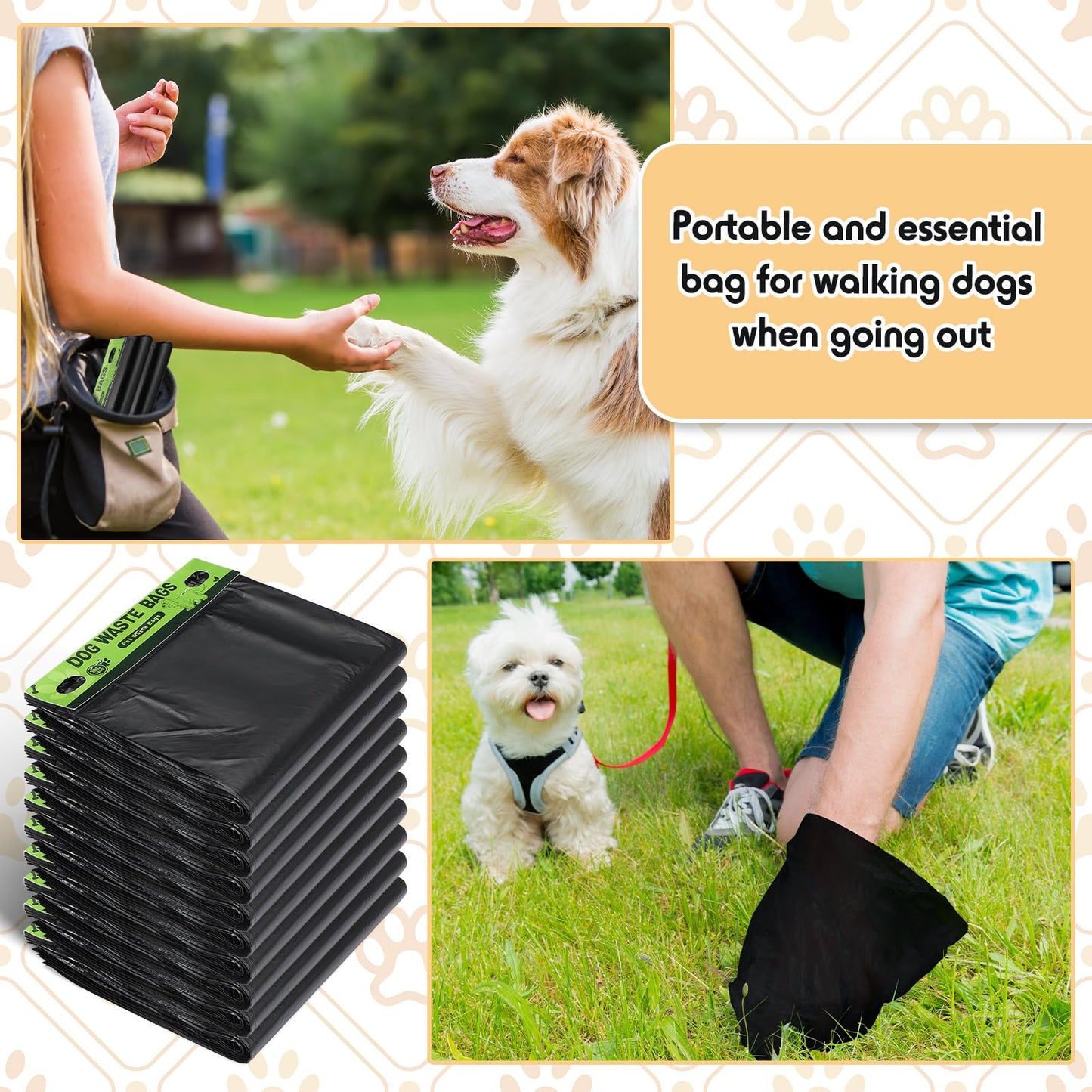 Ireer 7000 Pcs Dog Bags Bulk, Dog Pet Waste Bags Bulk, Leakproof Easy Single Pull Bag for Poop Station Fit Hang Hole Dispenser Pet Waste Bag for Home Outdoor