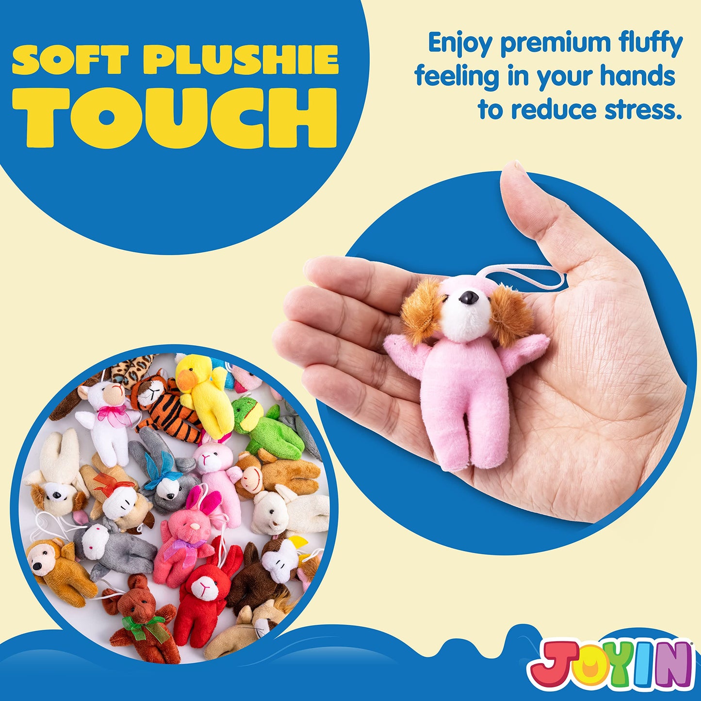 JOYIN 24 Pcs Mini Animal Plush Toys (24 Units 3" Each), Stuffed Animal Bulk for Kids Birthday Party Favors, Presents, Pinata Fillers, Goodie Bag Fillers, School Prizes, Carnival Treasure Box Toys