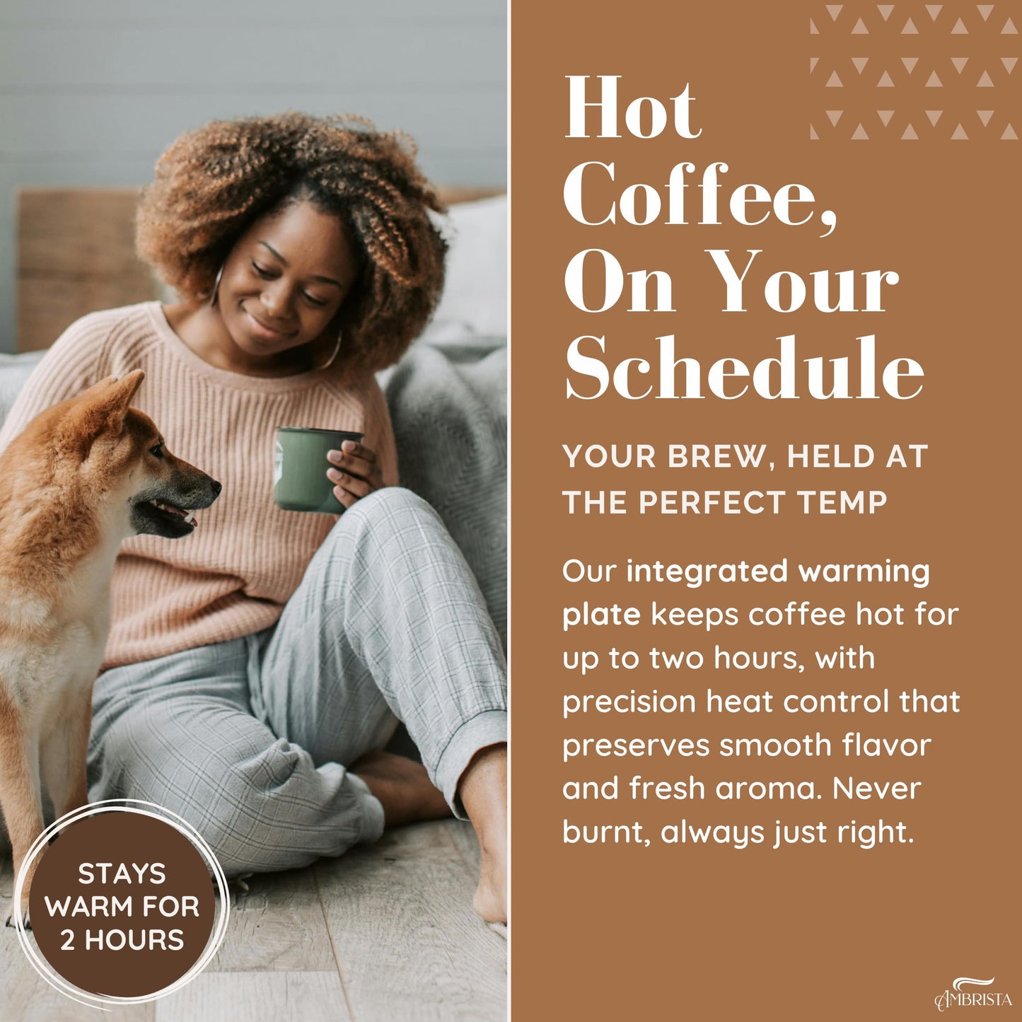 AMBRISTA 12-Cup Digital Drip Coffee Maker with Built-In Burr Grinder | Programmable Coffee Machine | Reusable Filter and Refillable Water Tank | Warming Plate with Glass Coffee Pot