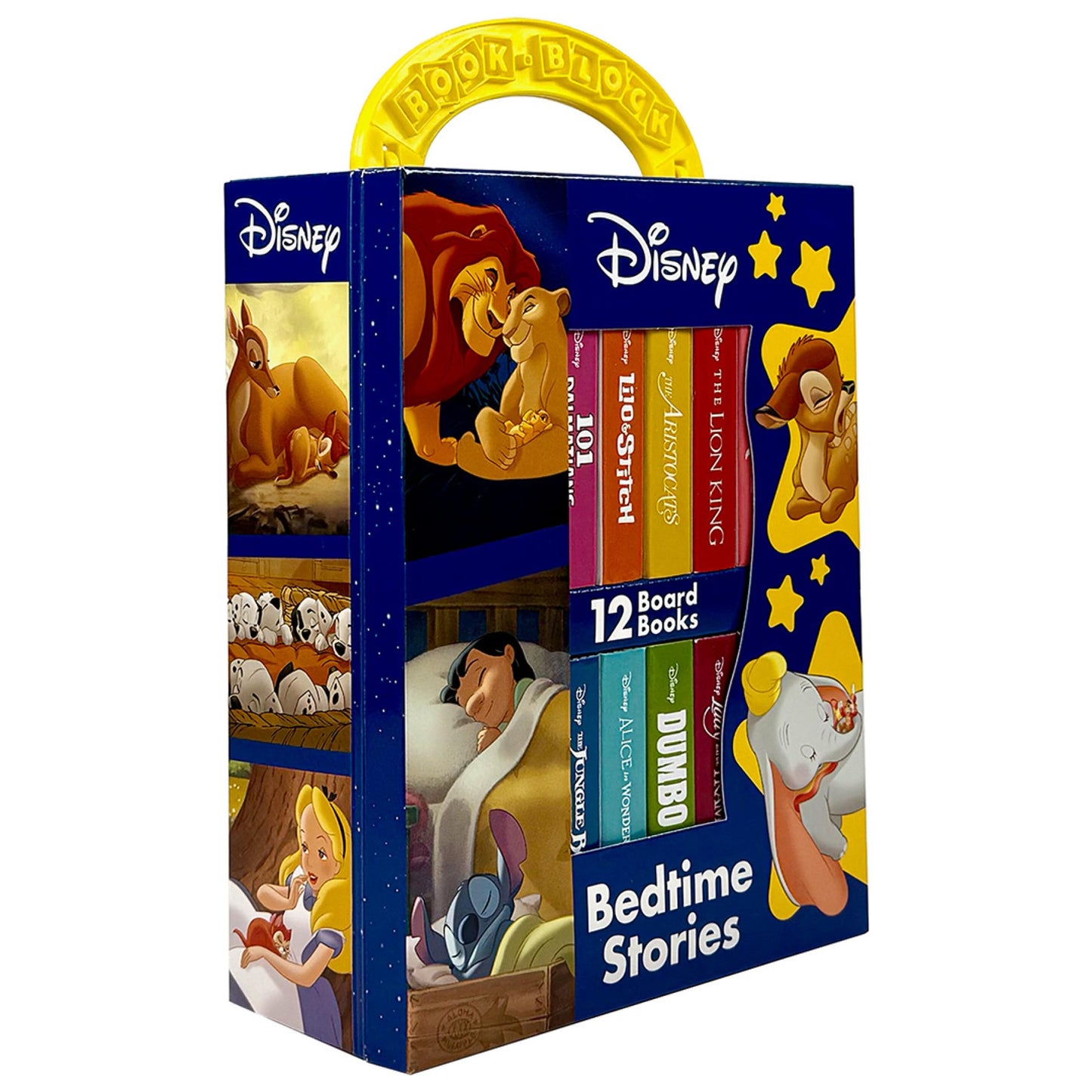 Disney Lion King, Lilo & Stitch, and More! – Bedtime Stories My First Library Board Book Block 12-Book Set - First Words, Alphabet, Numbers, and More! - PI Kids