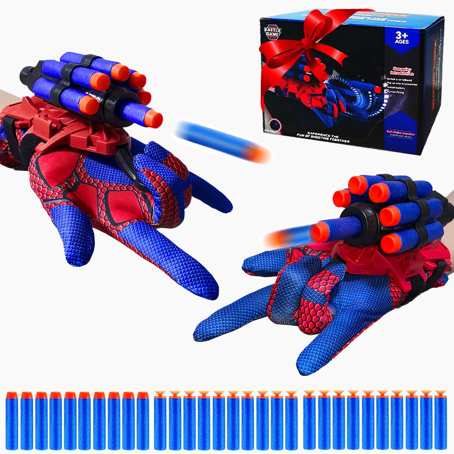 2 Pack Web Shooters for Kids, Boy Gifts, Toys for 3 4 5 6 7 8 Year Old Boys, Toys for Age 3-4 4-6 5-7 6-8, Web Slinger with Gloves, Birthday Presents
