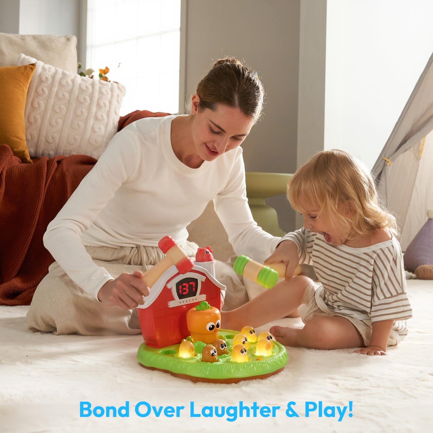 lalalark Whack Game for Toddlers Age 2 3 4 5, Light & Sound, 4 Modes, 40 Levels, Baby Toy Gifts for Early Learning, Birthday Gift for Toddler Boy Girl Toys