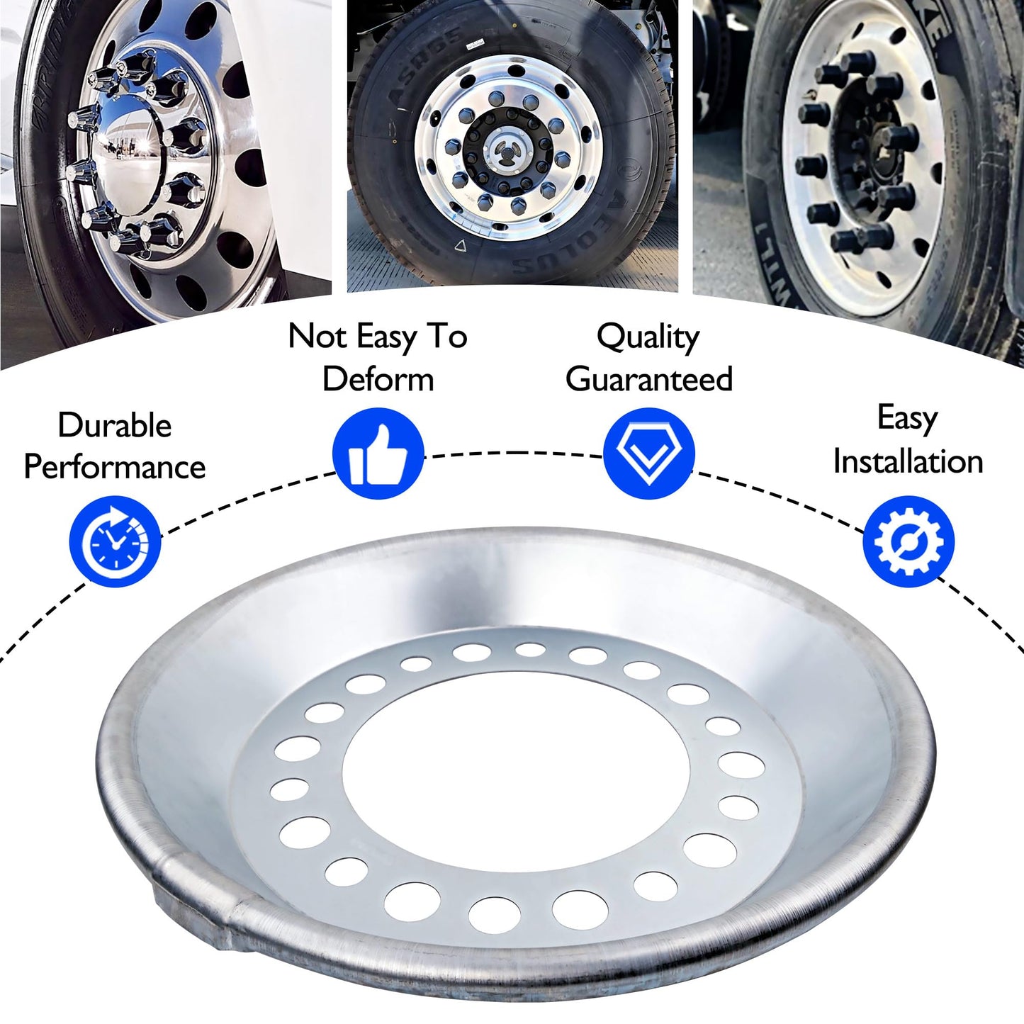 Misakomo 800-822 Wheel Balancers Fit for 22.5-24.5" Wheels, Automatic Steer Wheel Balancers for Heavy Duty Semi Trucks 2PCS Aluminum