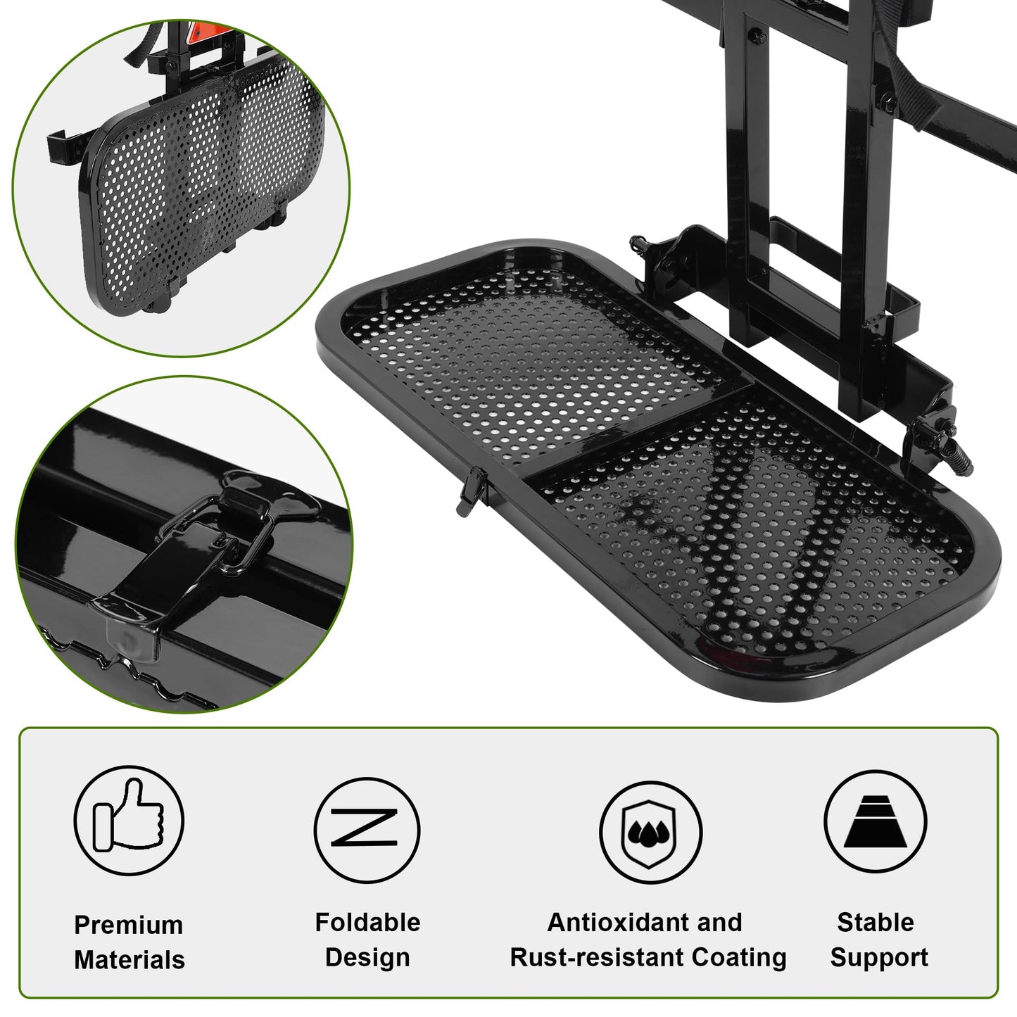 Universal Golf Cart Rear Seat Bag Holder Upgraded Foldable No-Drill Golf Cart Bag Holder for EZGO Club Car Yamaha Fit for 8" and 24.5" Wide Rear Armrests Foldable Golf Cart Bag Holders Bracket