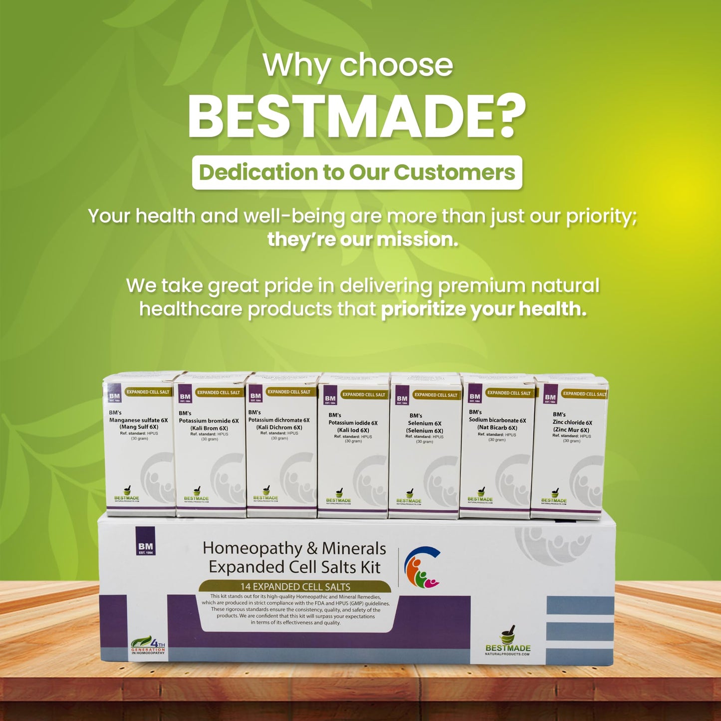 Bestmade Expanded Cell Salt Kit - 14 Additional Cell Salts for Cellular Detox, Nourishment & Targeted Natural Care, Trusted Homeopathic Remedies, 14 Bottles, 350 Pellets Each