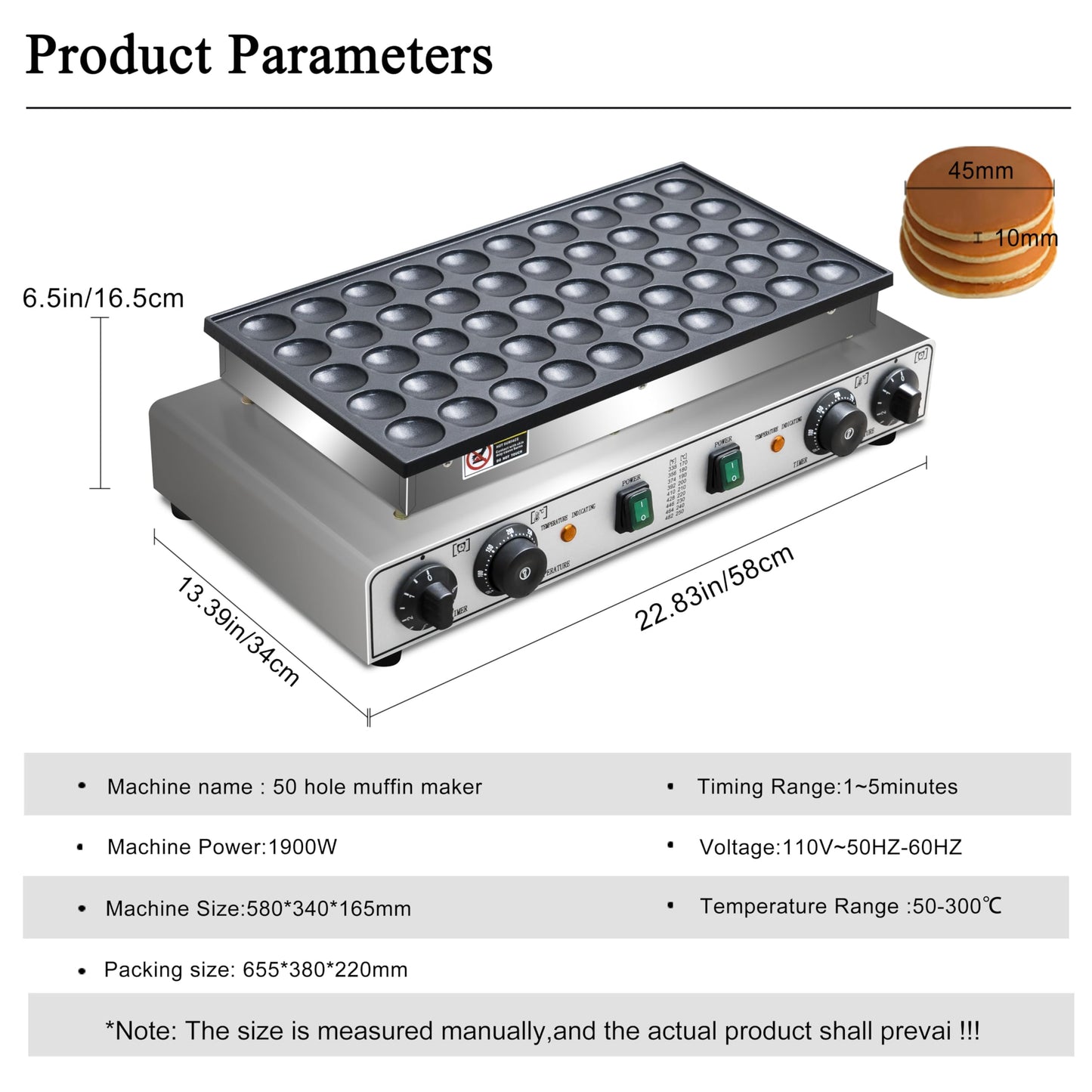 Mini Pancake Maker 50pcs Dutch Pancake Maker 1900W Mini Pancakes Maker Machine Commercial Electric Dutch Pancakes Maker, Non-stick hotcakes Maker for Restaurant