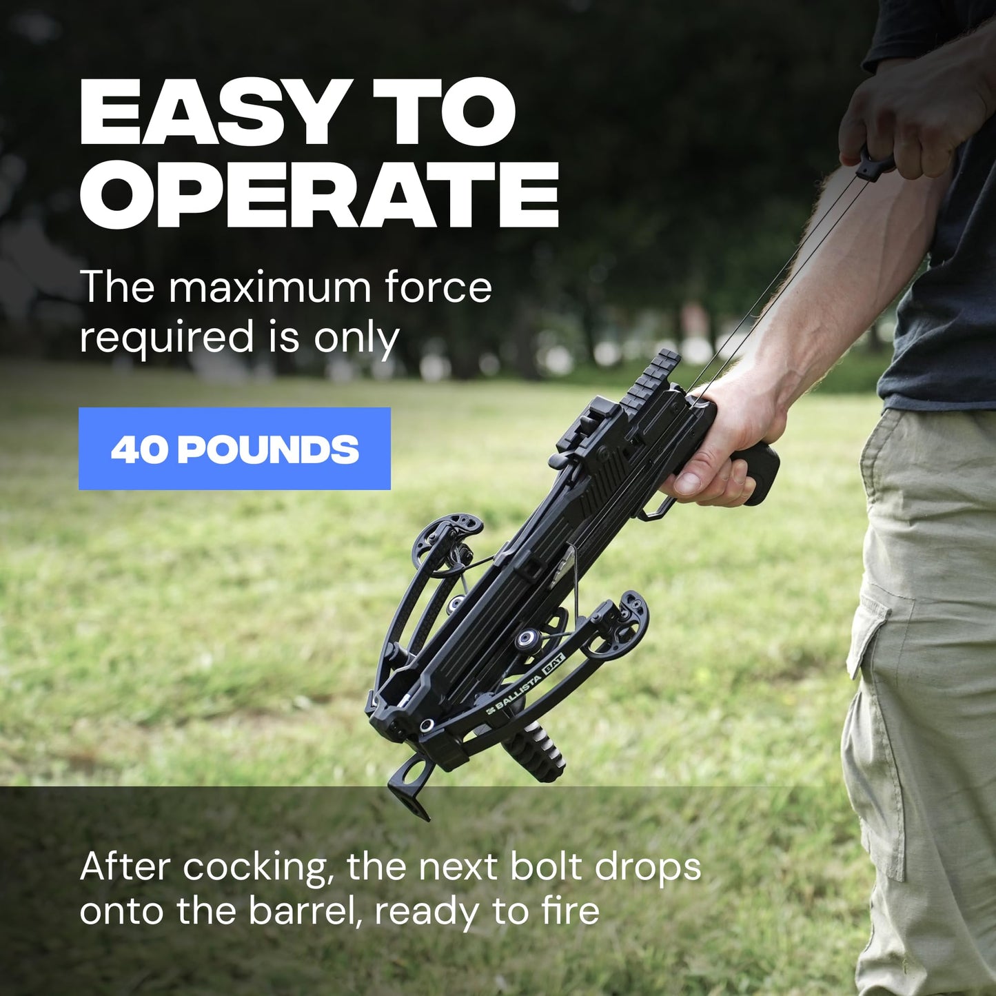 BALLISTA BAT Compound Small Crossbow with Magazine - Mini Crossbow for Hunting and Target Shooting - 300 FPS, 130 lbs Draw, Lightweight 2.9 lbs