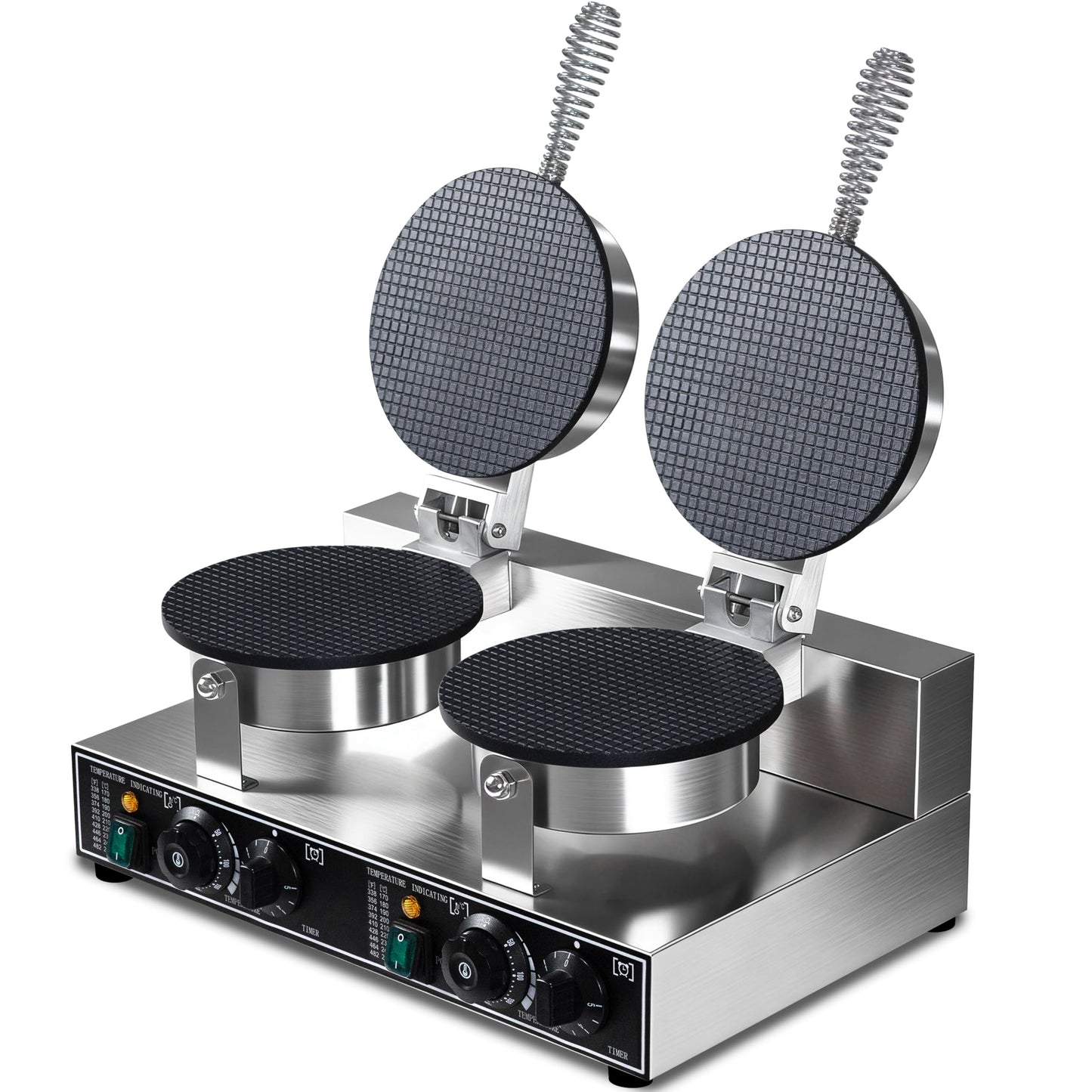 Waffle Cone Maker Commercial 2600W Professional Ice Cream Cone Waffle Maker Machine, Electric Commercial Waffle Cone Maker Machine With Temp & Time Control for for Restaurant Bakery Snack Bar Family