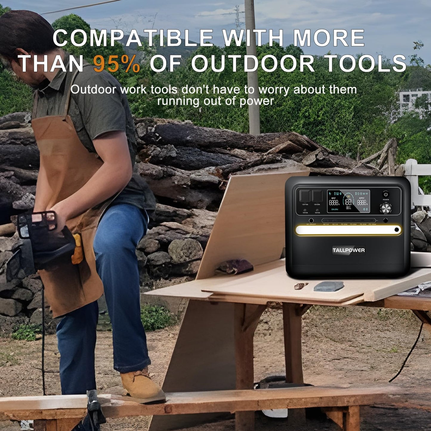 2400W Portable Power Station, 2160Wh Ultra-Large Capacity, LiFePO4 Battery 6 AC Outlets, Solar Charging, Suitable for Home Disaster Preparedness, Outdoor Camping, and RV Travel(2400W Power Station)