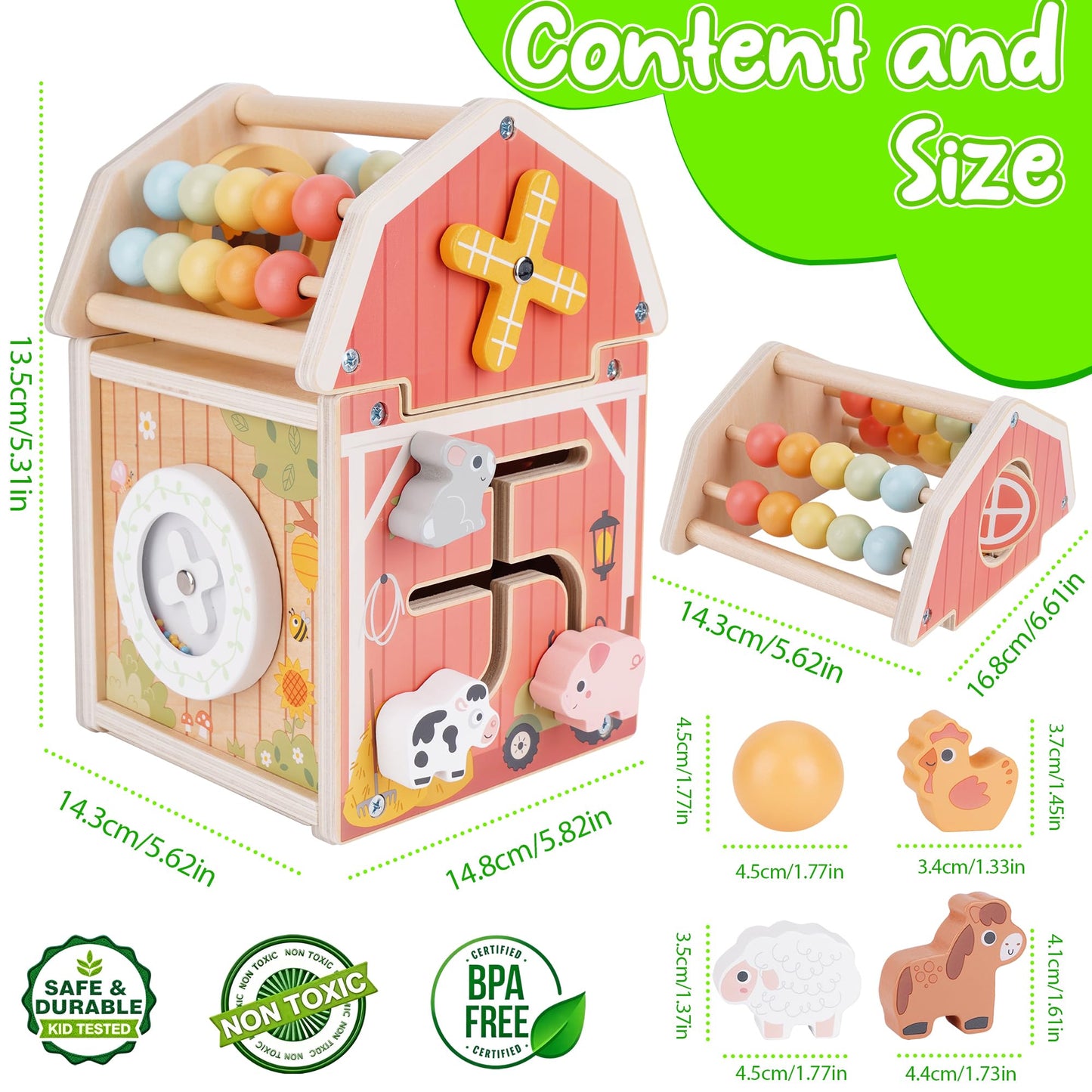 Melofaver Montessori Toys for 1 2 3 Year Old, Wooden Farm Animal Toys for Toddlers 1-3, Baby 12-18 Months Toy, 1 2 Year Old Girl Boy Birthday Gift, Kids Educational Learning Toys Gifts for Girls Boys