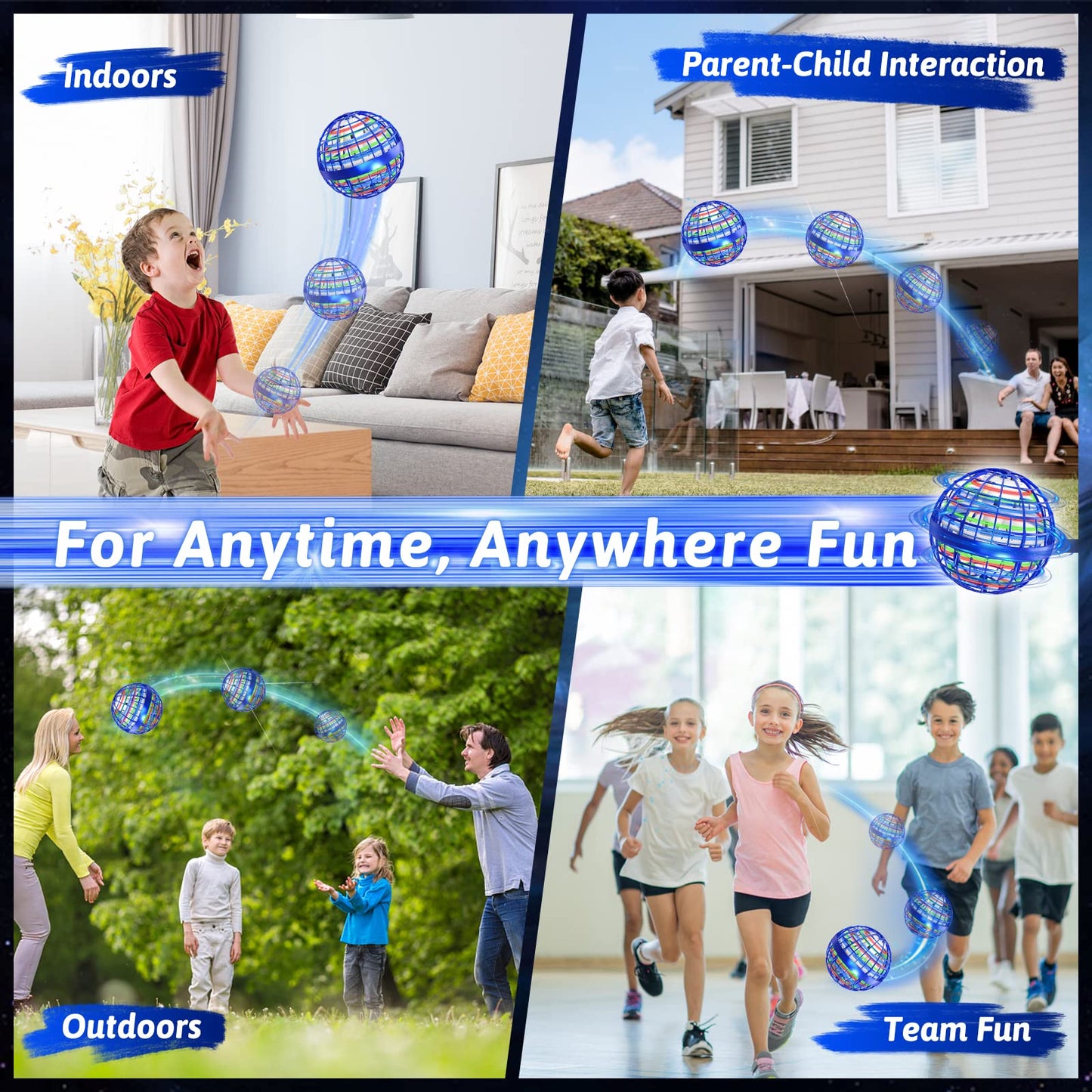 Flying Orb Ball Toys 2 Pack, Soaring Hover Boomerang Spinner Hand Controlled Mini Drone Cosmic Globe Spinning Kids Adults Outdoor Fly Toy Birthday Gift Cool Stuff for Boys Girls 6 7 8 9 10+ Year Old