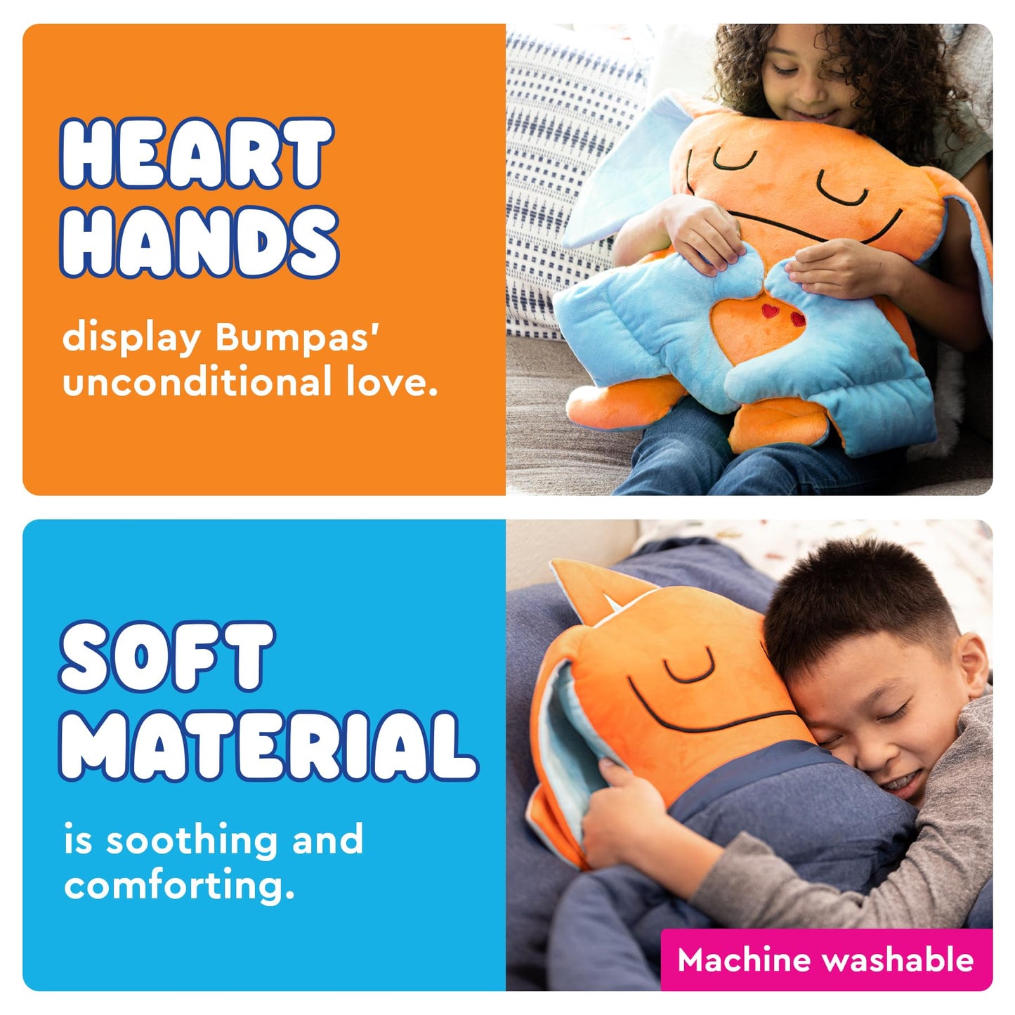 Bumpas Weighted Plush Toy – Machine Washable Calming Stuffed Animal for Kids – Arms and Body are Weighted to Give a Realistic Hug – Soft Companion for Playtime, Naptime & Travel (Zeek)