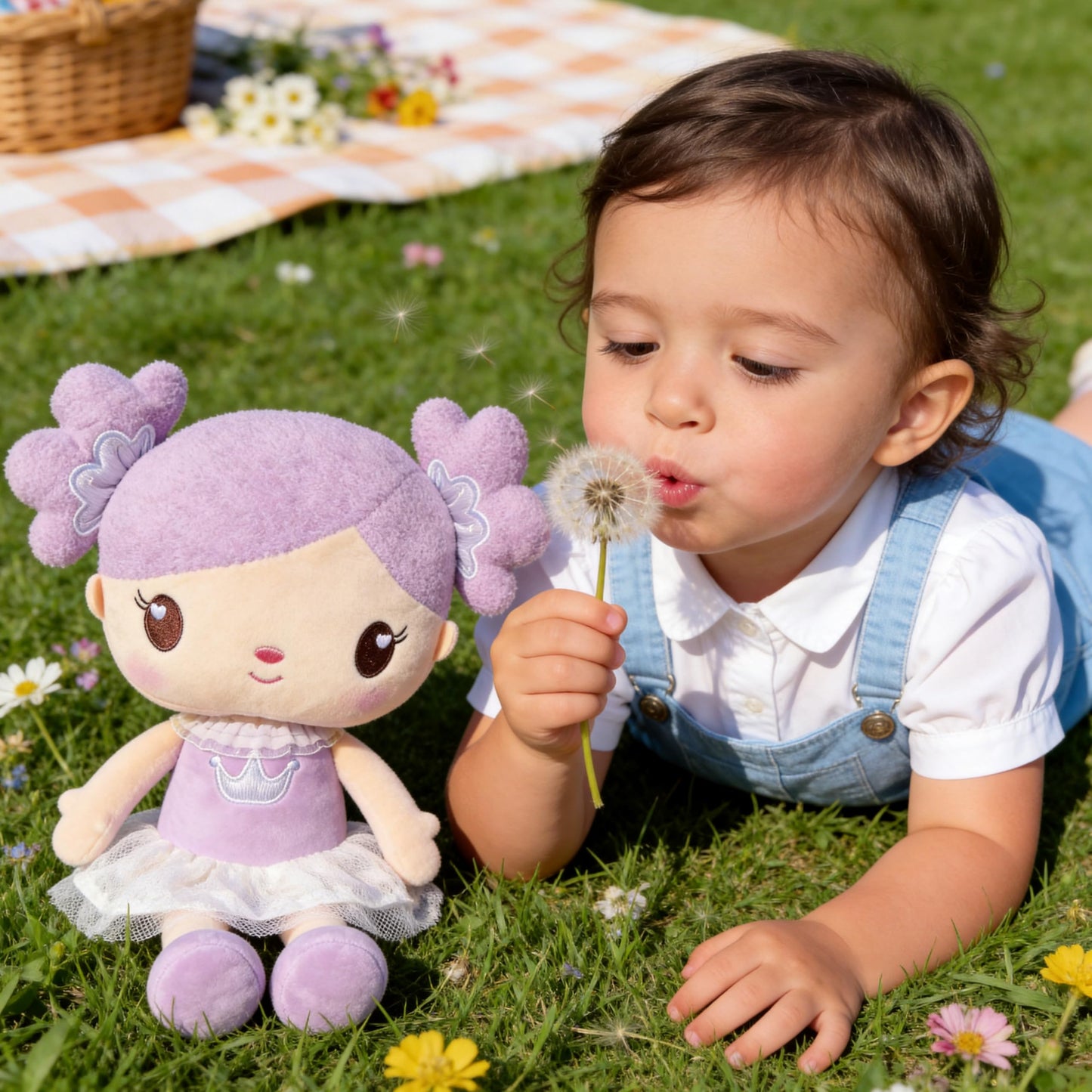 Gloveleya Baby Doll Girls Gifts Plush Candy Princess Dolls Purple