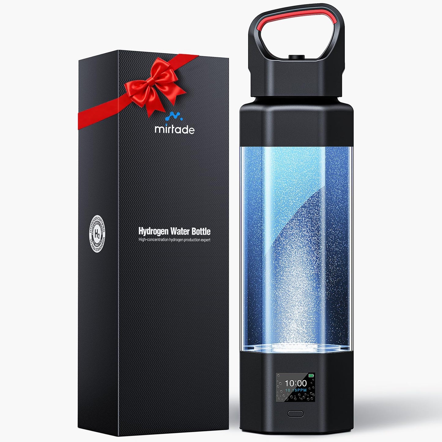 Hydrogen Water Bottle Generator,Up to 10000+ PPB Hydrogen Bottle Water Ionizer with SPE/PEM Technology,12 OZ Food-Grade PC Hydro Water Machine,SGS-Certified Molecular Generator for Sports/Home