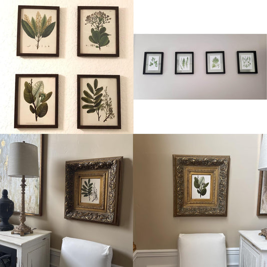 Set of 4 Sage Botanical Wall Art Prints 8x10 Unframed – Vintage Green Plant Prints for Bathroom, Kitchen, or Living Room Decor – Nature-Inspired Botanical Artwork, Elegant Home Wall Art Collection