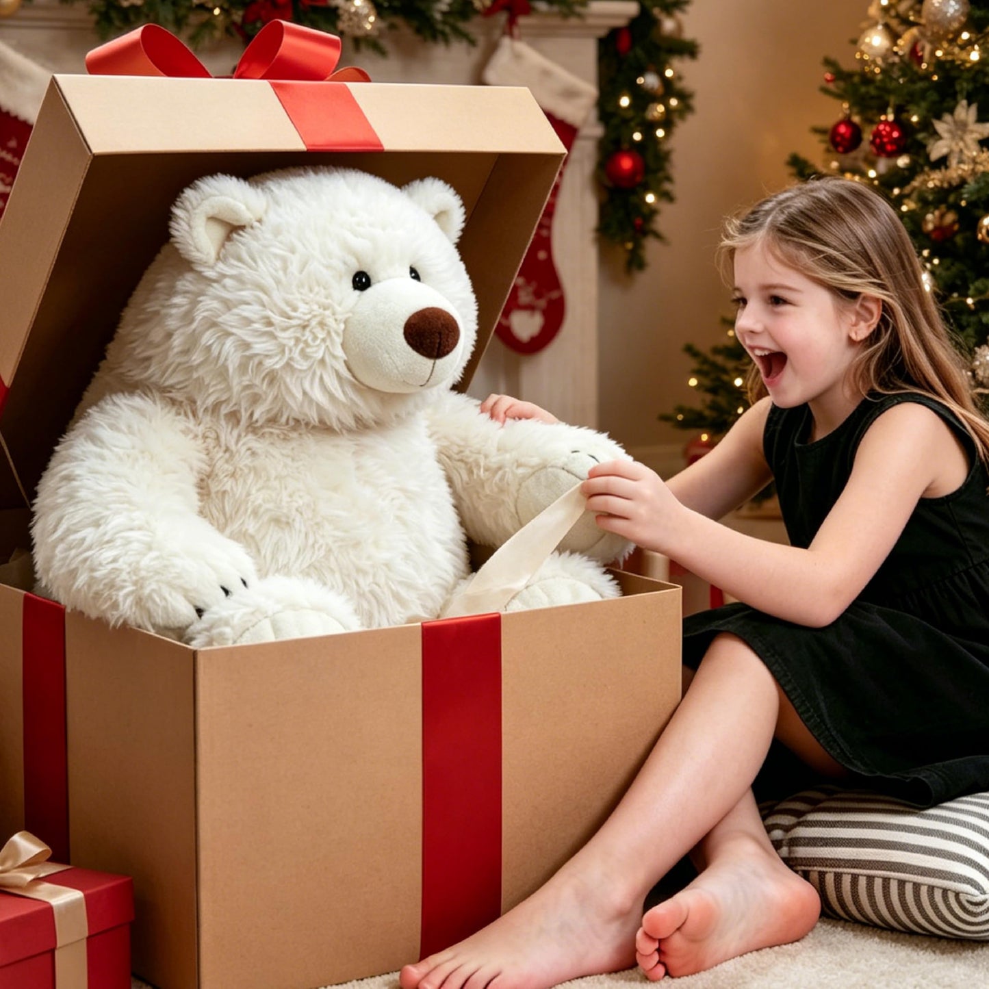 GADXV Giant Stuffed Animals Plush 47 inch, Huge Stuffed Bear Plushies, Large Plush Ploar Bear Animal Gift for Kids Boys, Birthday,Valentine,Christmas