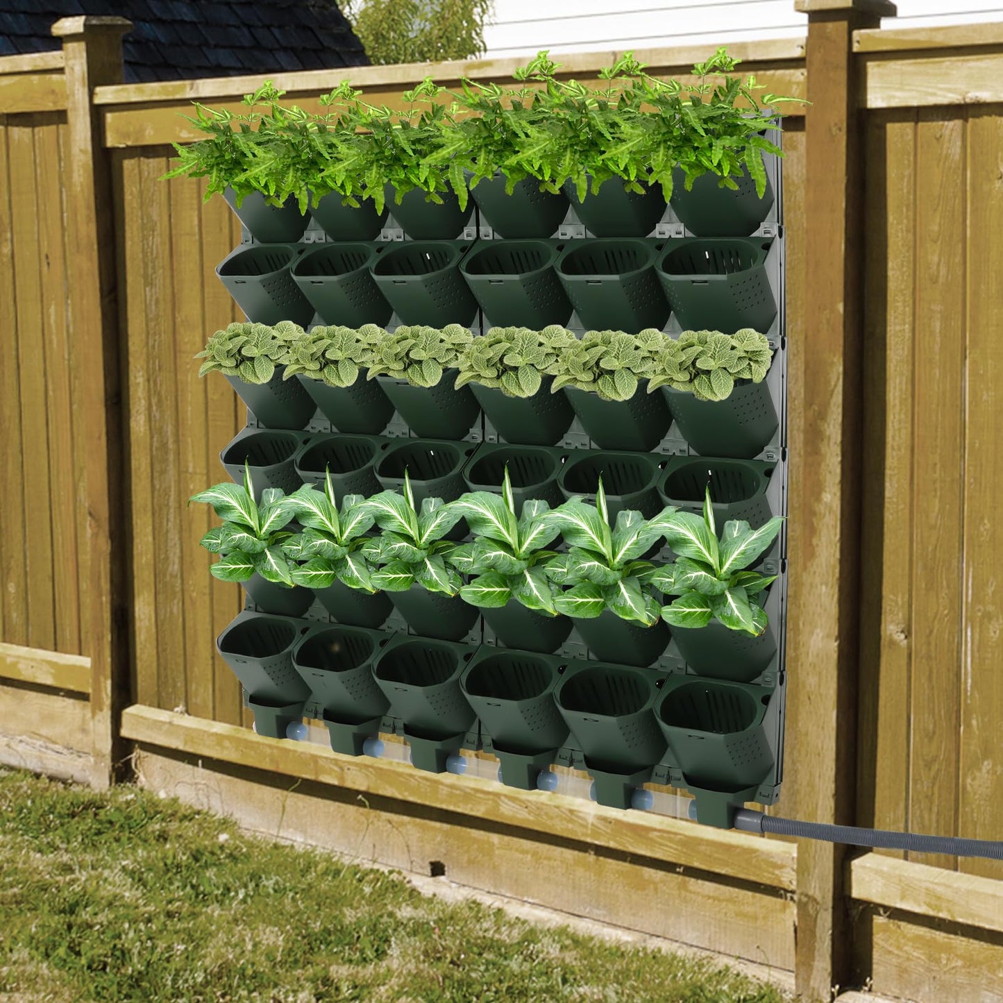 Mlonausz 6 Row 36 Planter Wall Mounted Garden Planter Vertical Garden Self-Watering