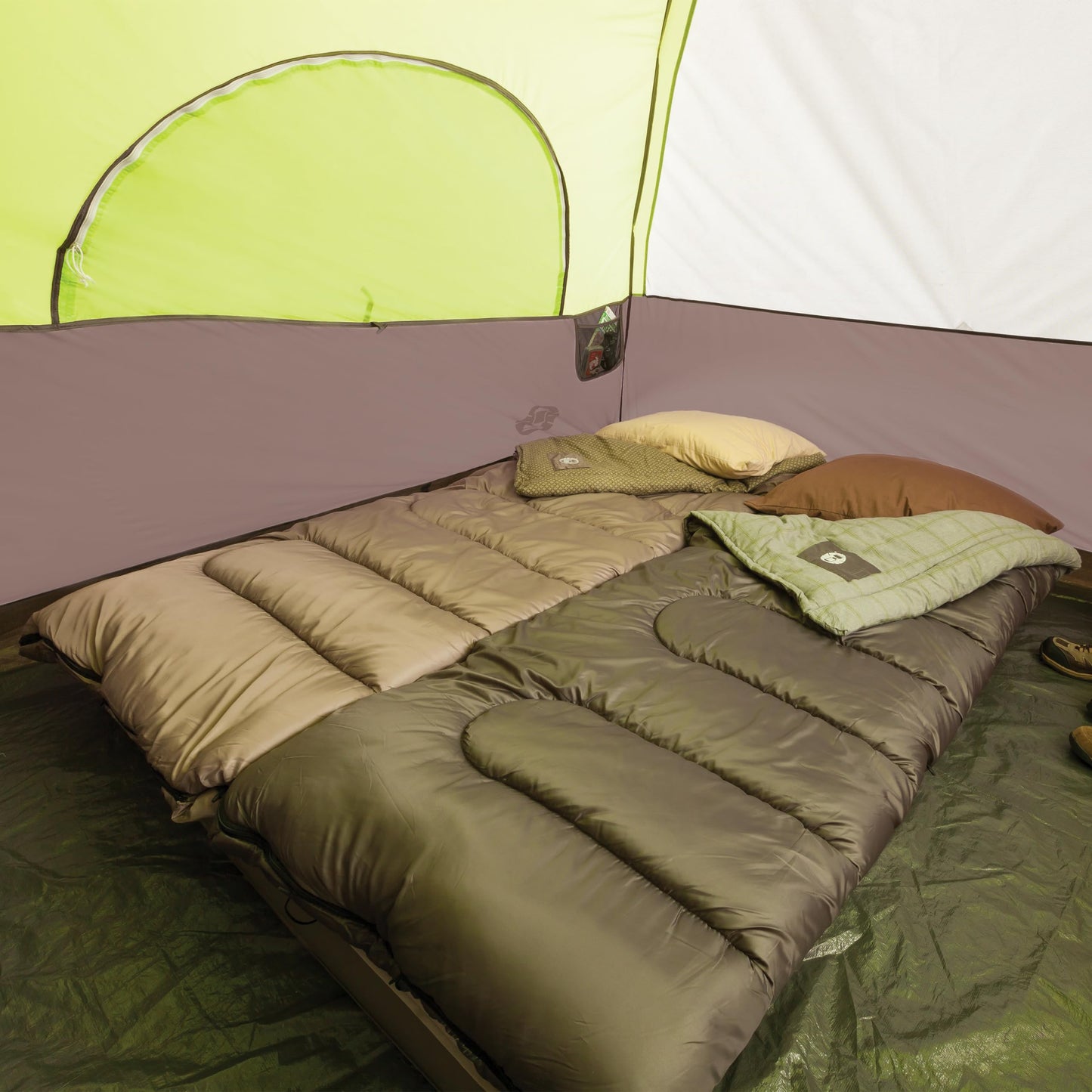 Coleman Steel Creek 6-Person Tent with Screened Porch & Integrated Rainfly, Weatherproof Tent with Screen Room Sets Up in Minutes, Fits Queen-Size Airbed