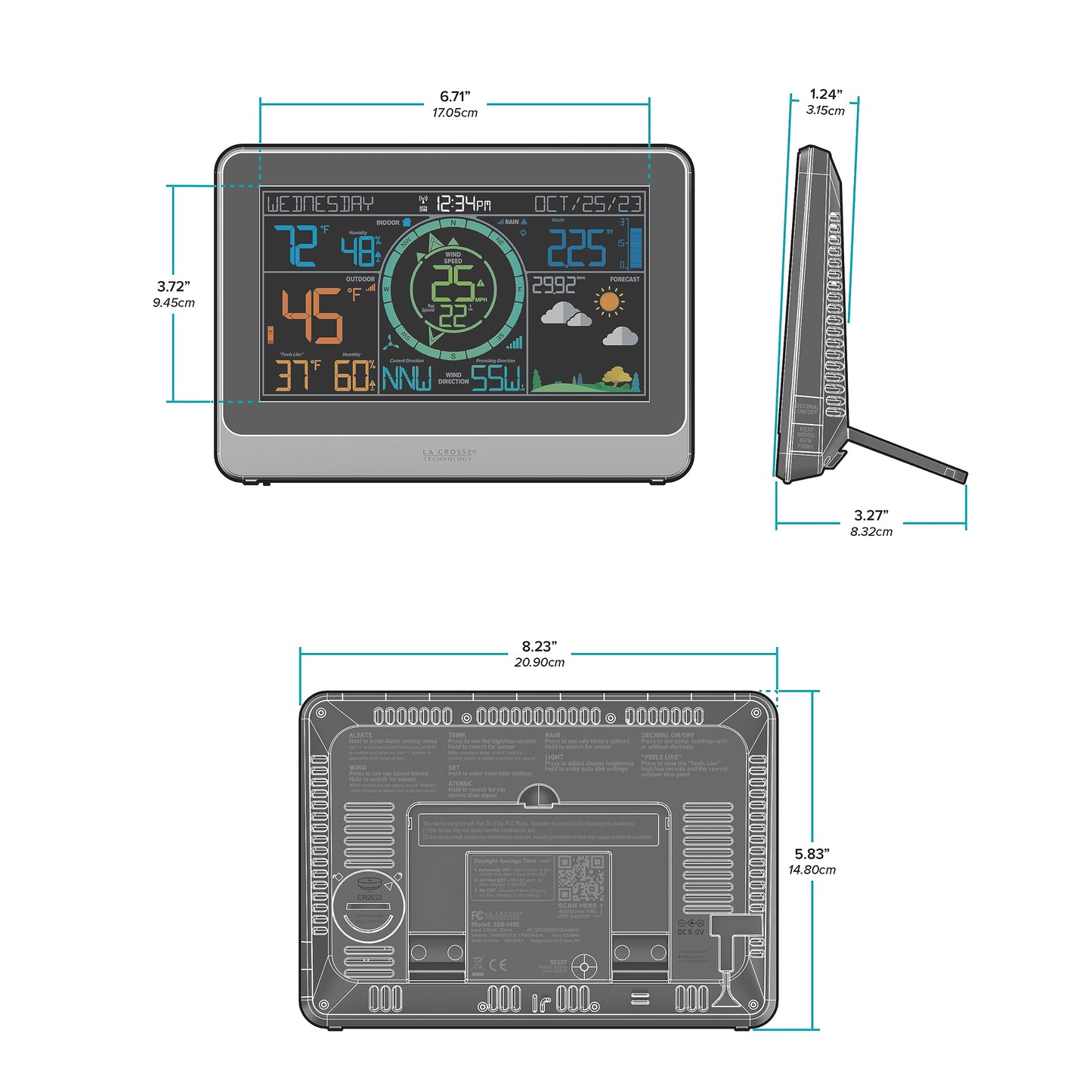 La Crosse Technology 328-1415 Wireless Professional Color Weather Station with Cyclone Sensor