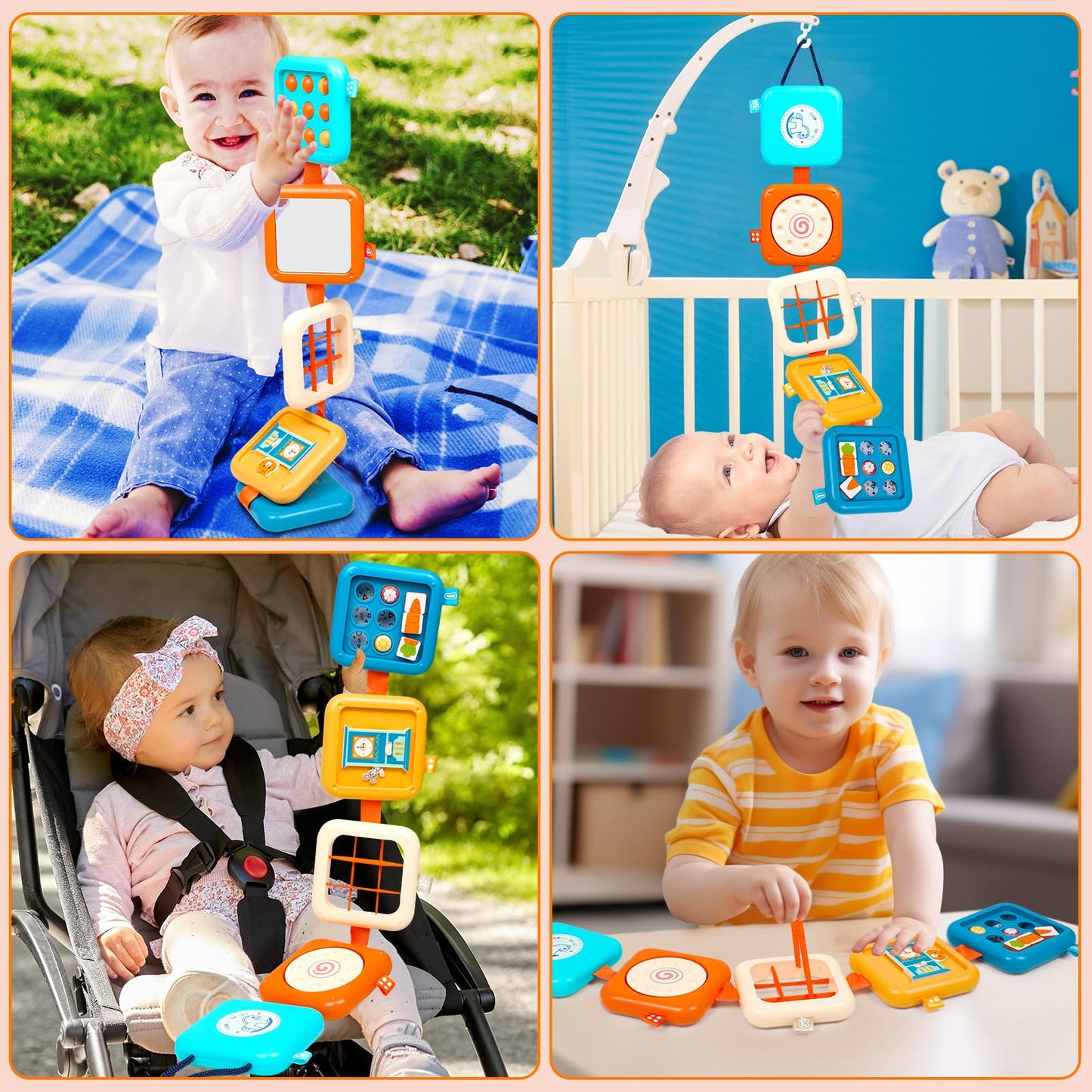 Busy Board for 1 Year Old Montessori Toys for 1 2 Boy Girl Toys Toddler Car Airplane Travel Activities Essentials 1-3 Busy Cube Stocking Learning Education Baby Toy 12-18 Months Birthday Gifts 1 2 3