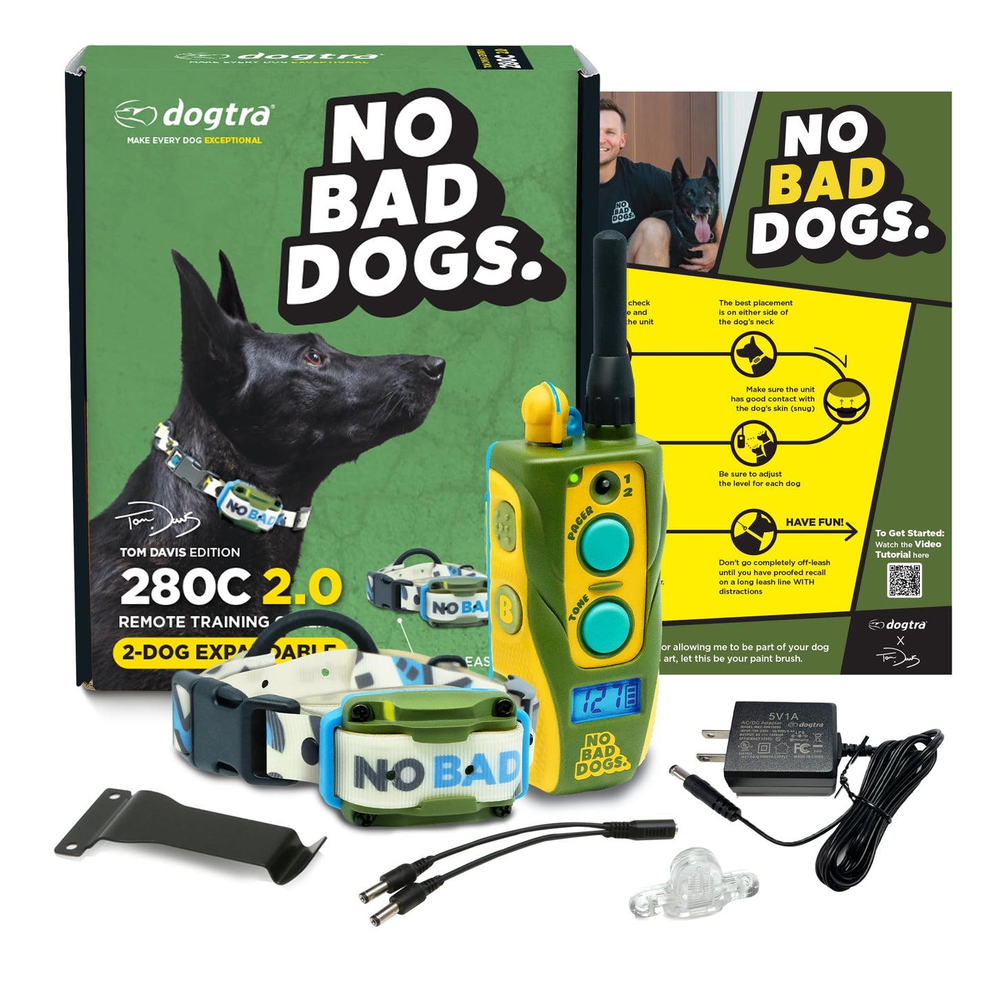 Dogtra E-Collar Tom Davis 280C 2.0 [2025 Edition], Boost & Lock, Waterproof, 1/2-Mile Range Dog Training Collar with Remote, Rechargeable, 127 Levels, Vibration, Bungee, No Bad Dogs Trainers