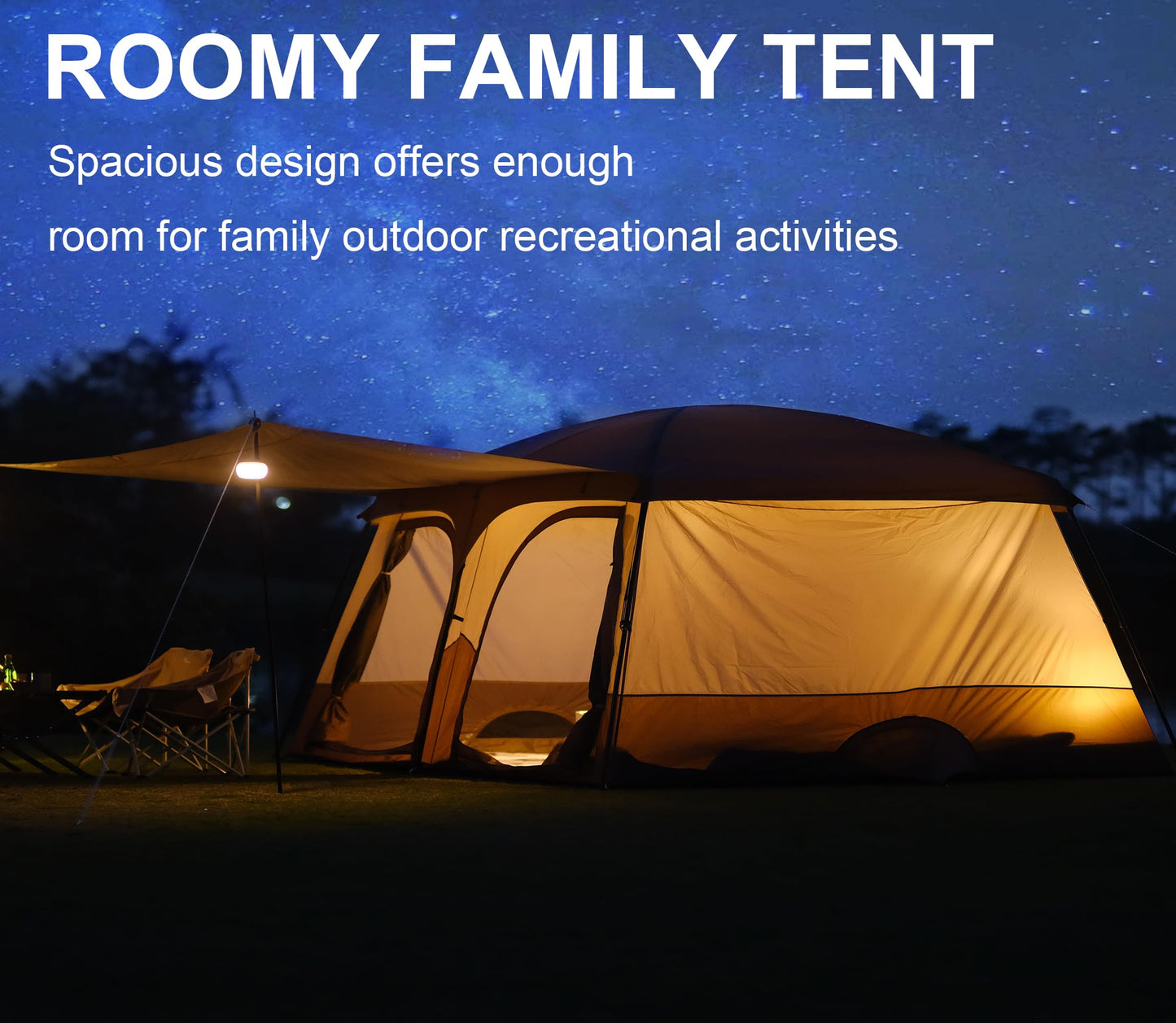 Vidalido Tents，8-10 Person Camping Tent with Extended Vestibule，2 Room Weather Resistant Family Tents，Easy Install Waterproof Outdoor Tent for Camping Hiking（Green）