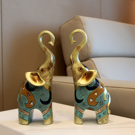 sugutee Good Luck Elephant Decor for Home, Large Gold Elephant Statue, Small Elephant Figurines and Statues (1 Pcs Small)