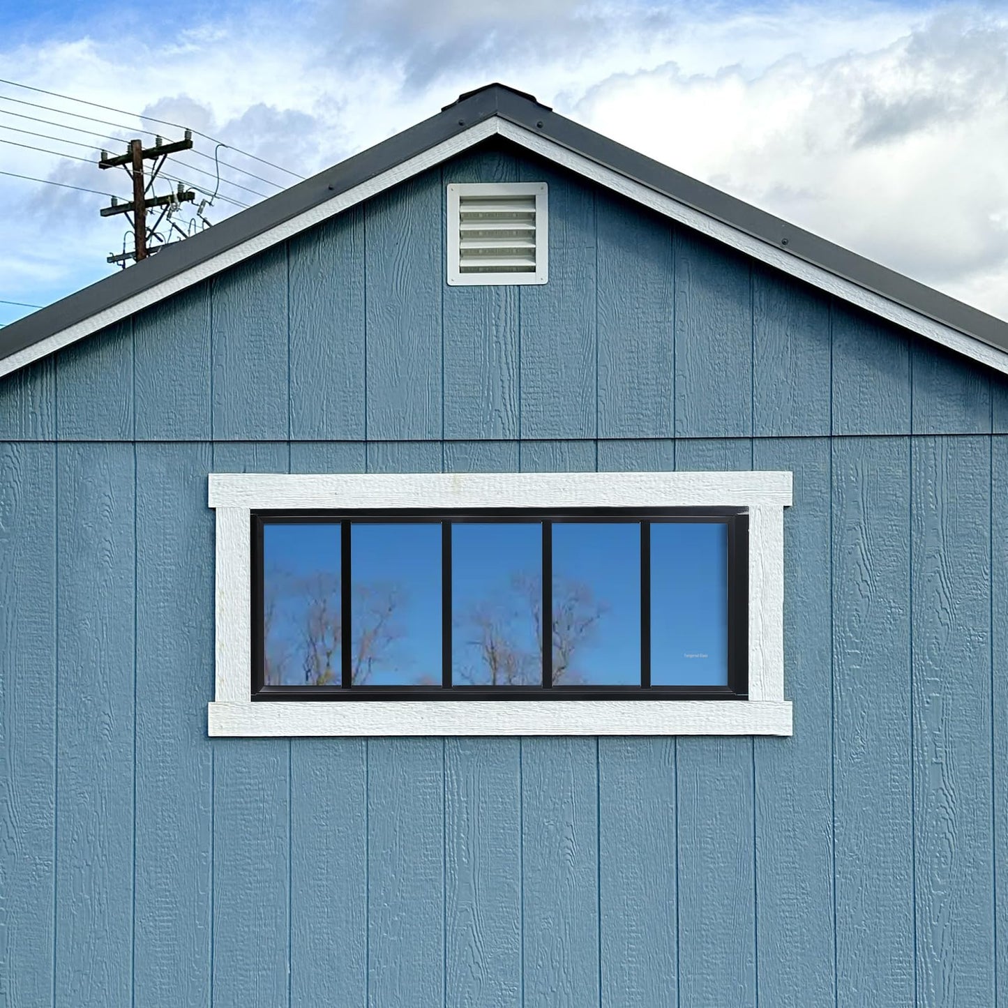 Melkus Shed Window 12"x30" 2 Pack Transom Window Fixed Design with Tempered Glass, Perfect for Shed, Chicken Coop, Barn, Greenhouse, Garage, Playhouse, Storage Room, Black