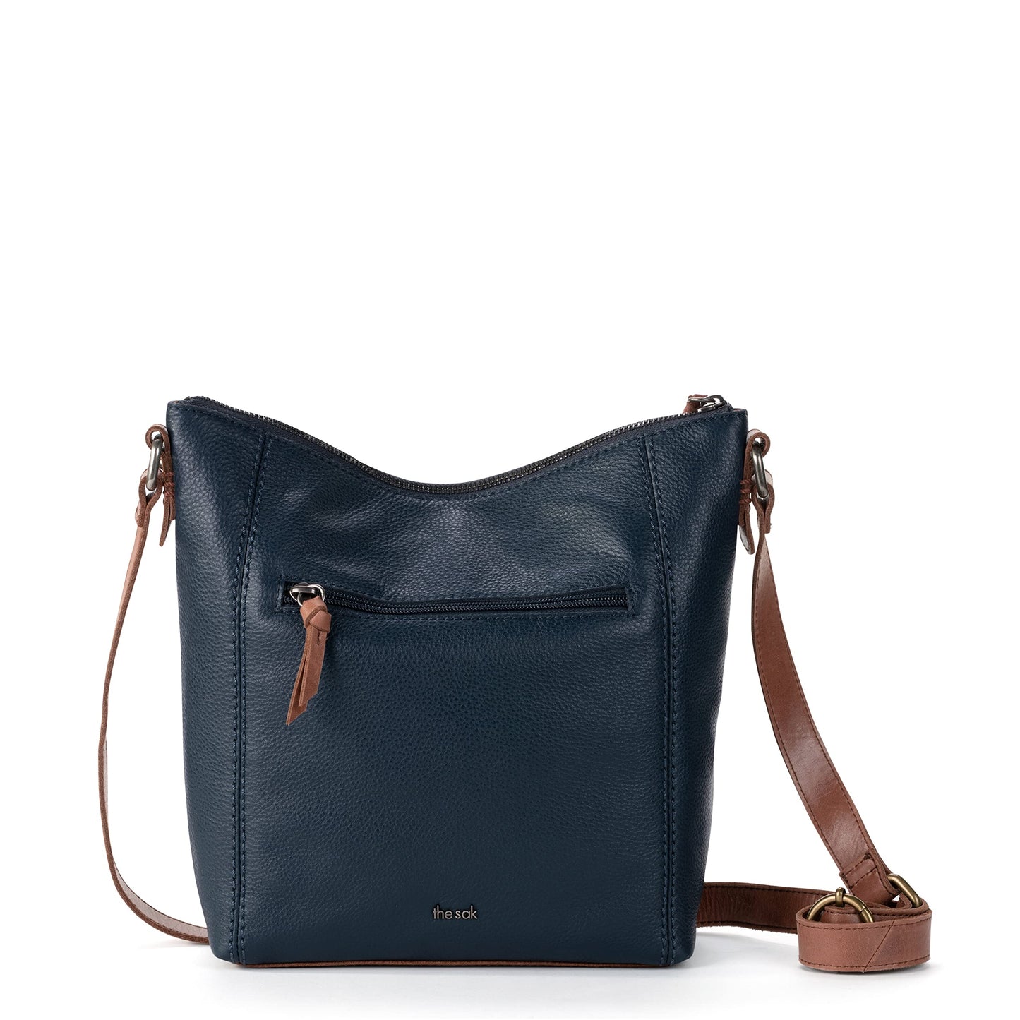 The Sak Ashland Crossbody Bag in Leather, Adjustable Crossbody Strap, Indigo
