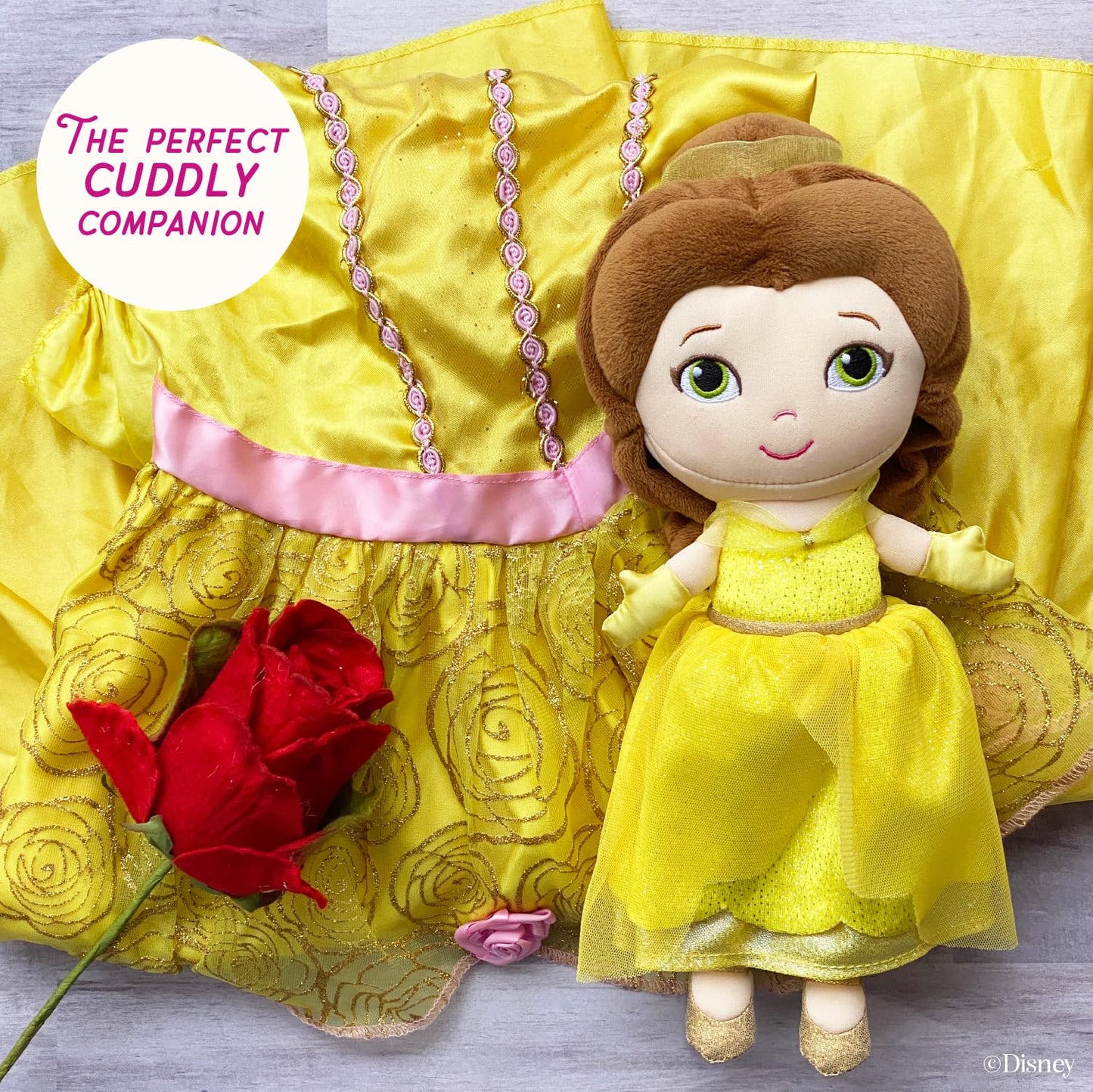 Kids Preferred Disney Baby - Belle 12" Plush Doll with Musical Sounds - Beauty & The Beast Collectable Stuffed Animal for Babies, Toddlers and Kids