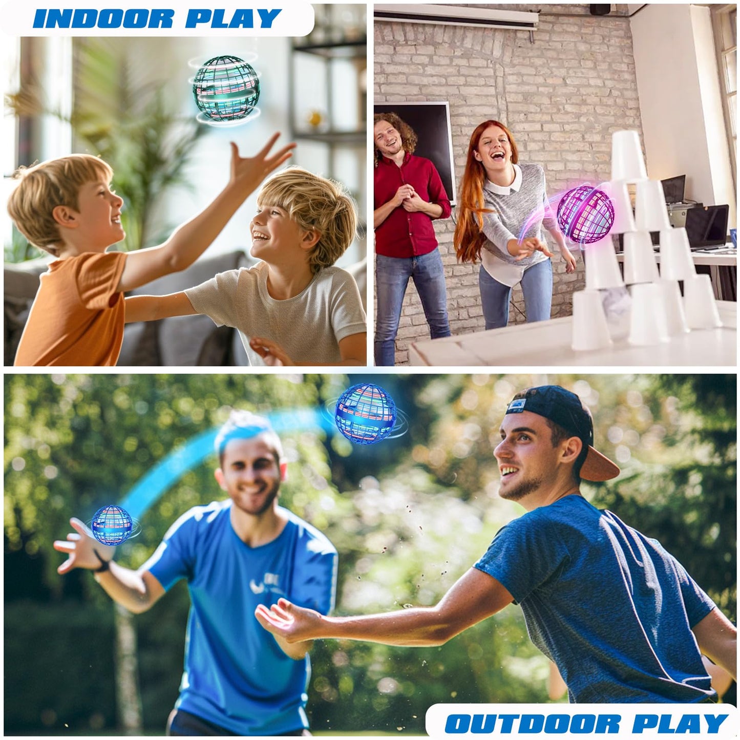UROINT 2026 Flying Orb Ball for Kids, Magical Hover Cosmic Space Boomerang Rotating Floating Mini Hand Drone Stocking Stuffer Xmas Toys for Girls Boys Teen Age 6 7 8 9 10+ Green
