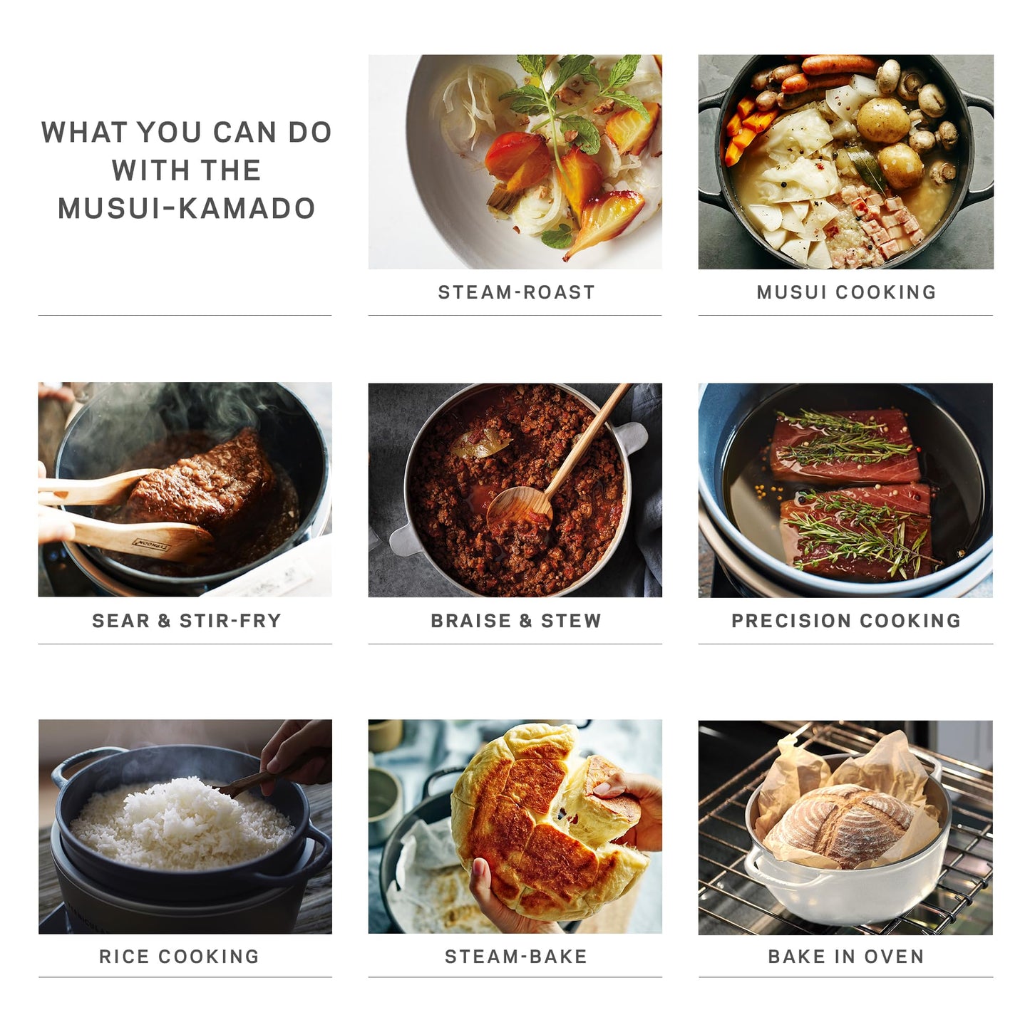 Vermicular Musui–Kamado (RICEPOT) | Cast Iron Induction Cooker | Precision Multicooker | Japanese Rice Cooker | Slow Cooker | Non-Toxic Enameled Cast Iron Pot | Sea Salt | US Model (120V)