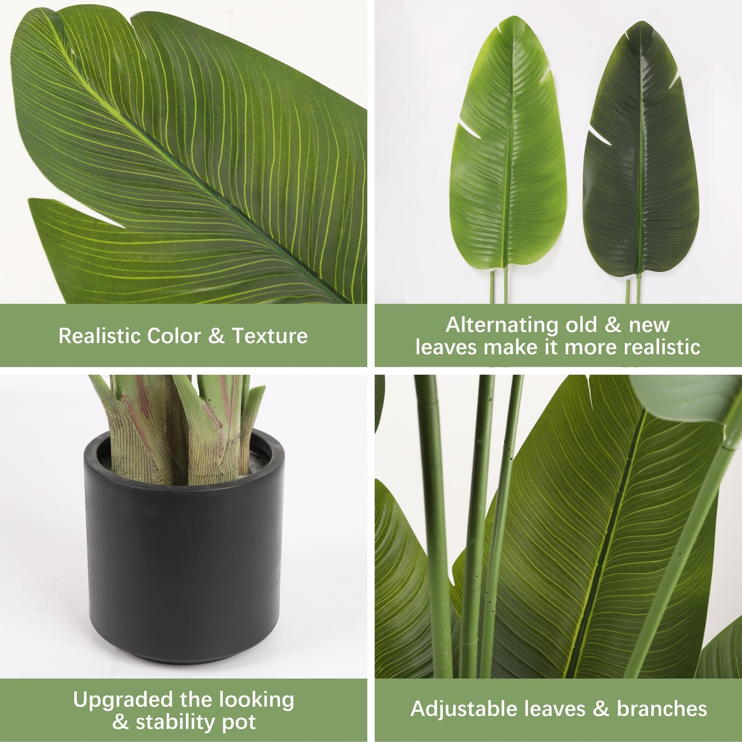 ProDeco Large Artificial Trees 7.2Ft Silk Bird of Paradise Big Tall Fake Plants Faux Green Silk Floor Potted Plants for Home Living Room Office Decor Indoor Outdoor…