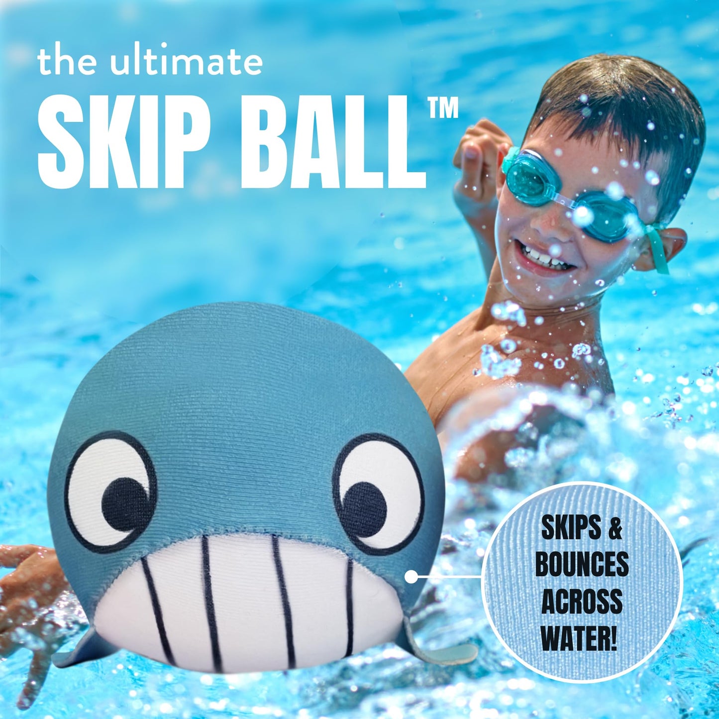 Activ Life 2 Pack Skip Balls, Outdoor Toys for Kids, Summer Beach Games for Girls and Boys Toy, Pool Accessories Essentials Play Stuff Gear (Whale)