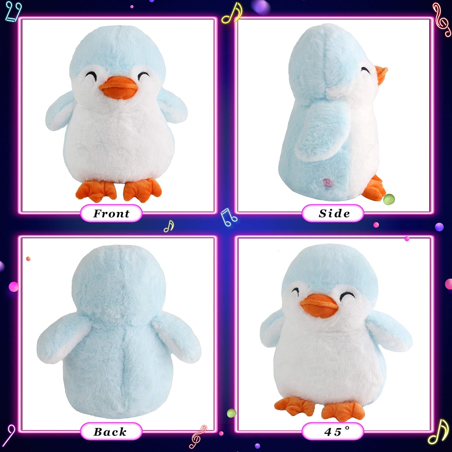 Glow Guards Light up Penguin Stuffed Animal Snuggle Soft Plush Toy with LED Night Lights Glow Birthday Children's Day for Toddler Kids, 12''