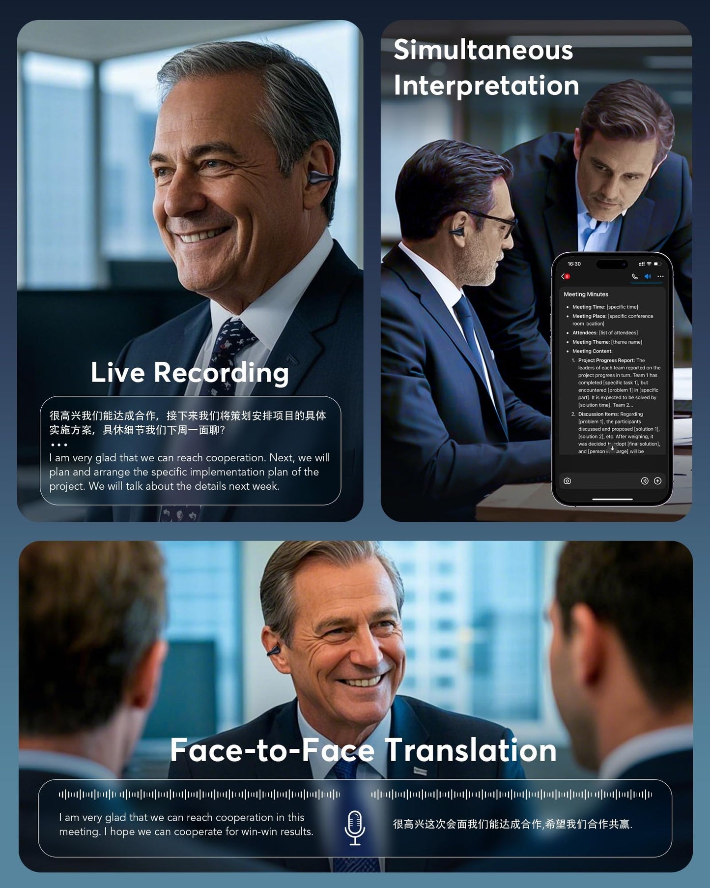 Boytond AI Translation Earbuds Real Time 144 Languages 60H Playtime Translator Ear Buds Audifonos Traductores Inglés Español Wireless Earphones Bluetooth Headphones for Travel Business Meeting