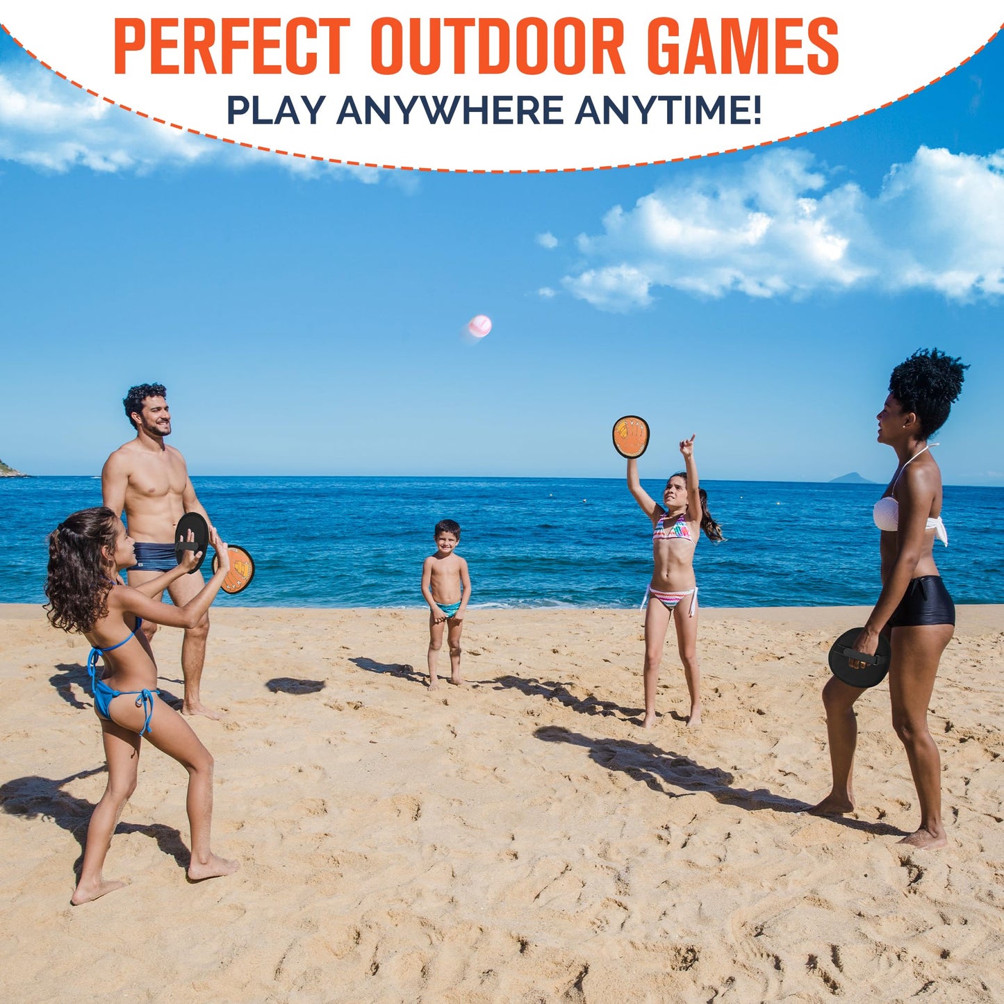 Wedopro Toss and Catch Ball Game, Kids Toddler Baseball Glove & Catch Ball Toys, Kids Outdoor Games for Family, Toys for Beach Pool Yard Outside, Birthday Gift for Ages 3 4 5 6 7 8-12 (Brown 4 Pcak)