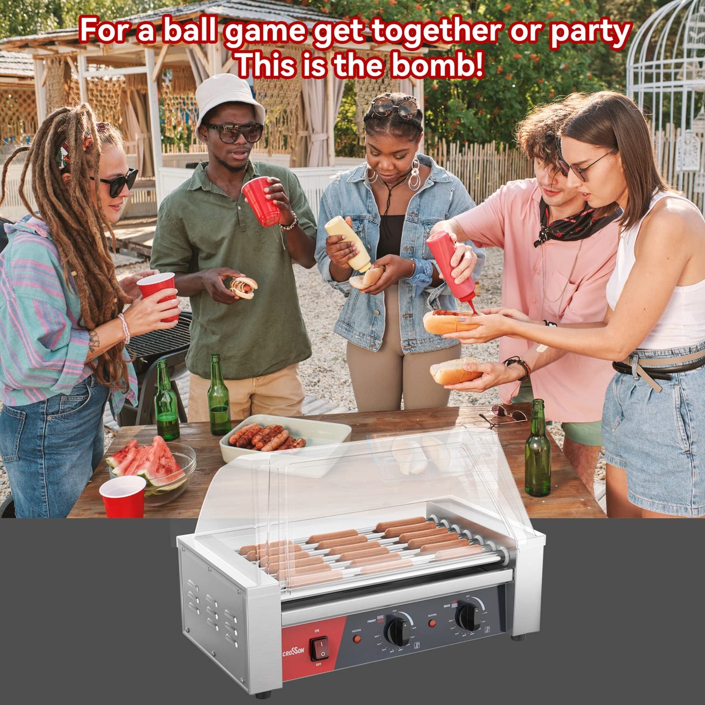 Hot Dog 7 Roller and Commercial Electric 15Lbs Deep Fryer
