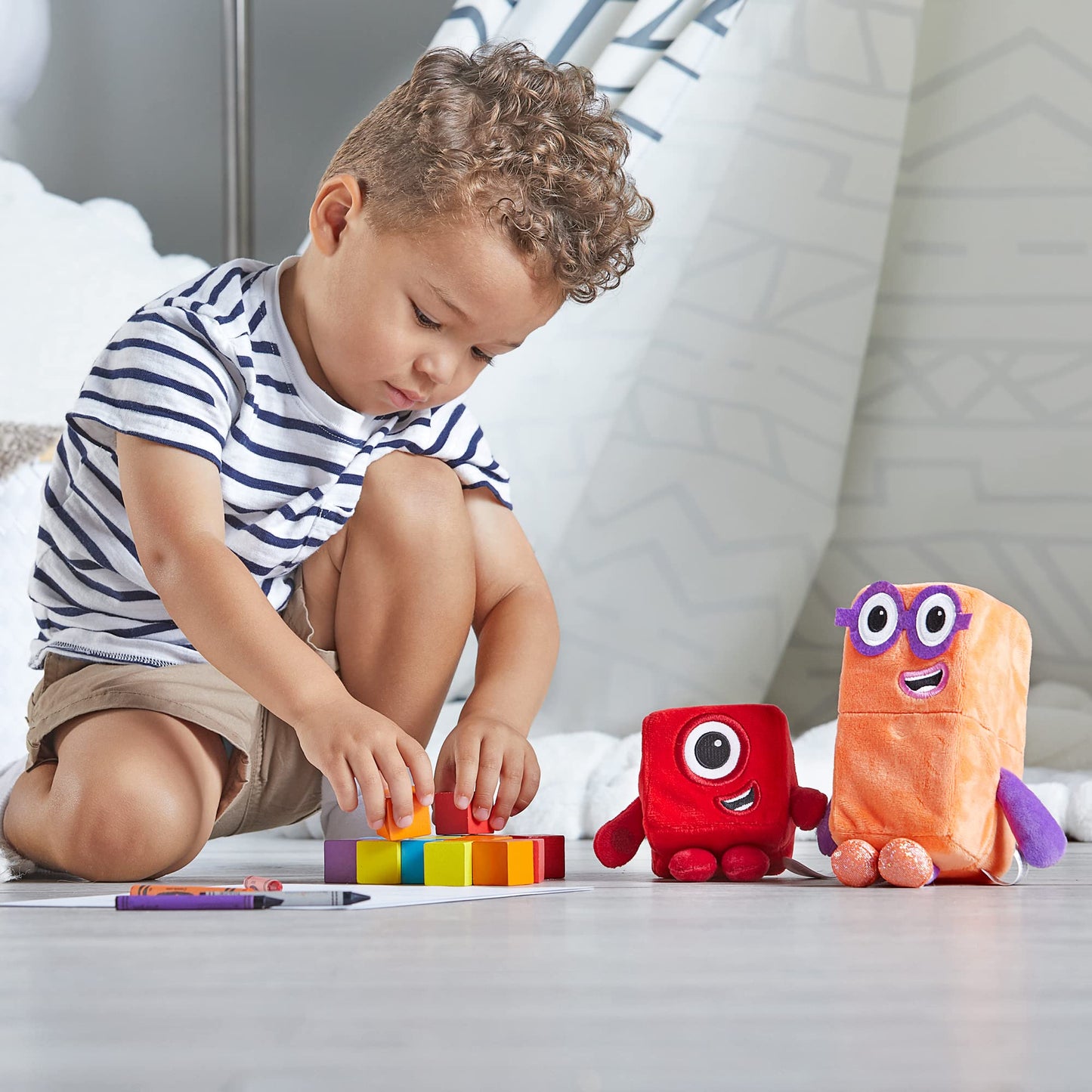 hand2mind Numberblocks One & Two Playful Pals, Plush Figure Toys, Numbers for Toddlers, Preschool Math Learning Toys, Stuffed Animal Plushies, Counting Blocks, Soft Stuffies, Kids Birthday Gifts﻿﻿﻿﻿