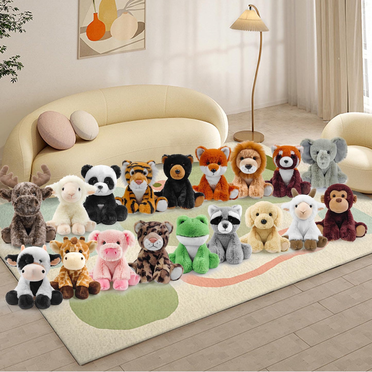 Hideekoog Monkey Stuffed Animal Toy, Soft Huggable Monkey Plush Toys for Kids, Cute Animal Gift for Boys Girls and Toy for 1-3 Toddlers -8.5 Inch