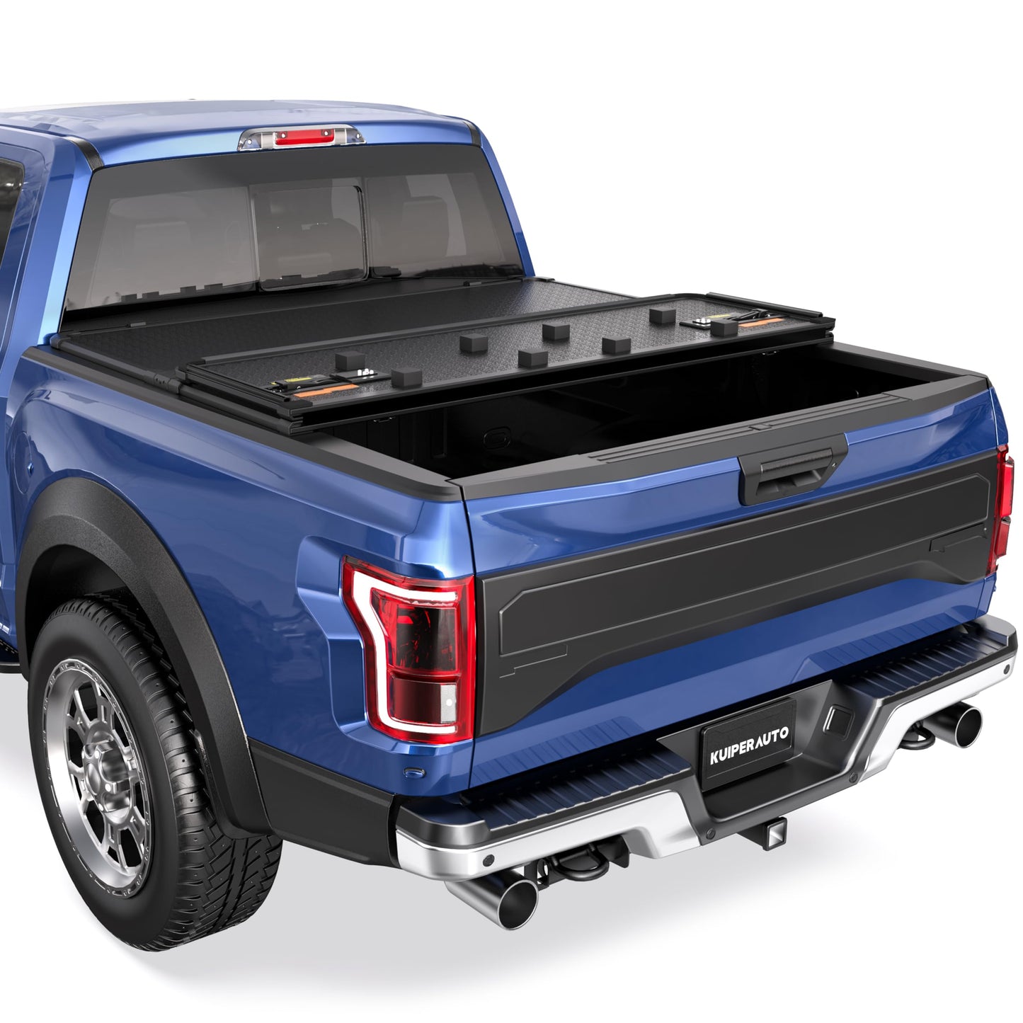 KUIPERAUTO 5.5FT Hard Tri Truck Bed Tonneau Cover Compatible for Ford F150 2009-2014 Styleside (Not for Flareside) Bed 66Inch