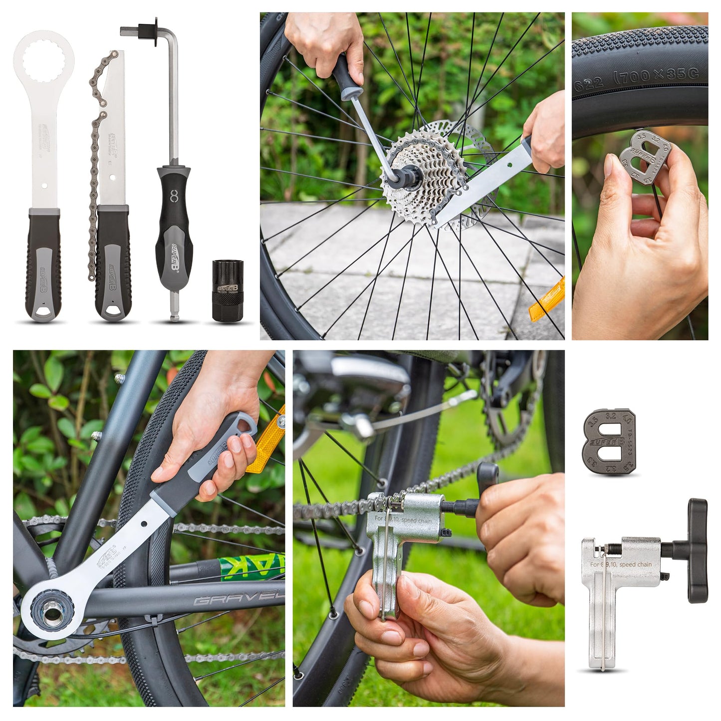 Super B 36 PCS Bicycle Tool Set - Bike Repair Kit with Carry Case - Bike Maintenance Tools for Road Bikes and Mountain Bikes, Repairing Tyres, Brakes, Chains, Pedal, Crank Puller(TBA2000)