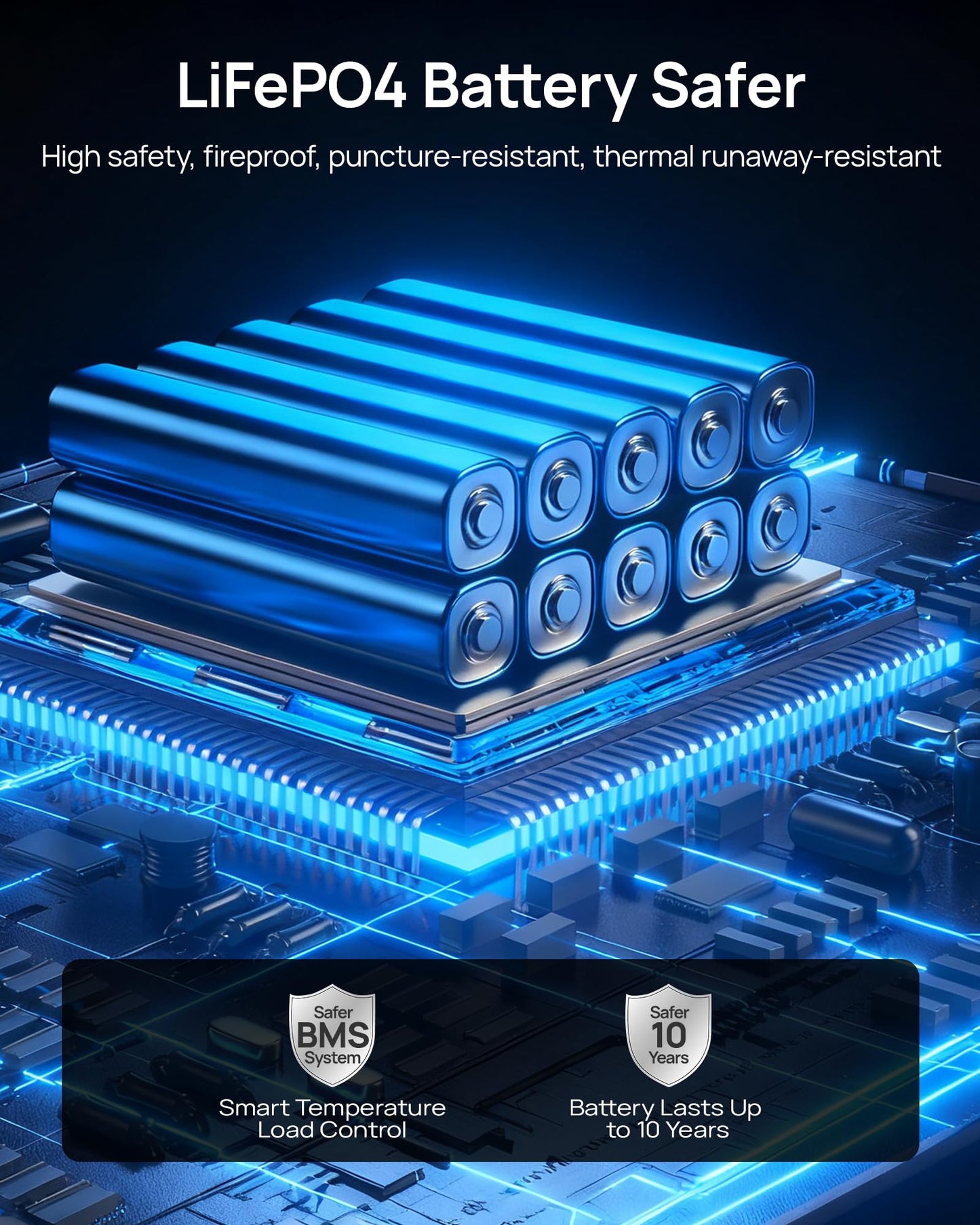 Portable Power Station, 288Wh (90,000mAh) LiFePO4 Battery, 350W (600W Peak) Power Bank with AC Outlet, Mini Solar Generator 7-Port Design, 2.1Hrs Fast Charing for Emergency, Hurricane (Solar Optional)
