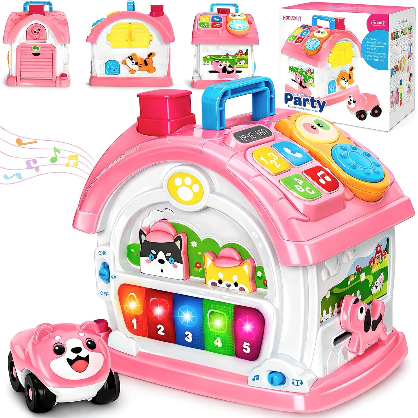 Montessori Toys for 1 Year Old Girls, Christmas First 1st Birthday Gifts for Girls, Musical Learning House Baby Toys for Ages 6 12 18 24 Months, Educational Bilingual Toy for Toddler Kids Age 1 2 3