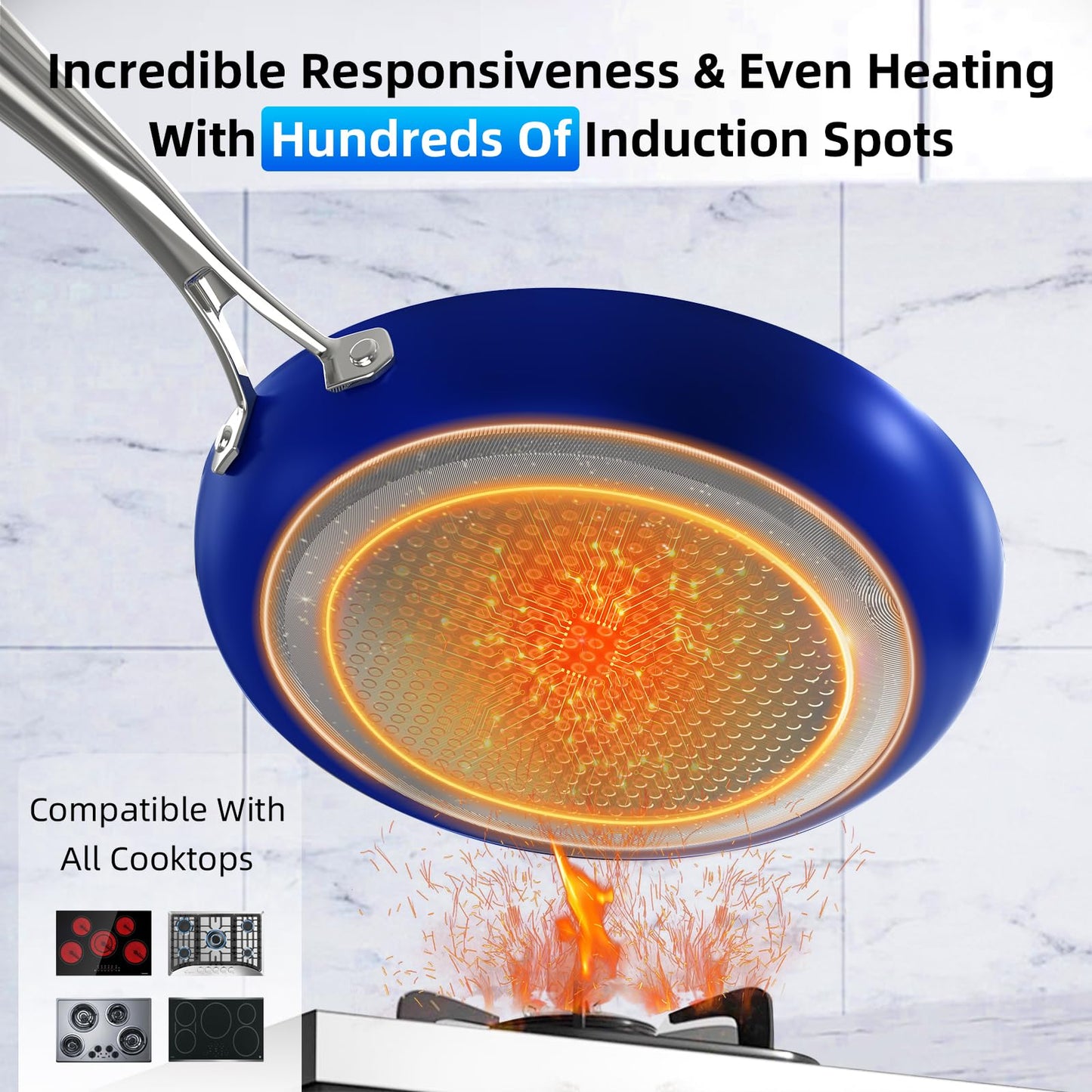 Deluxe DUXANO 14PC Healthy Pots and Pan With 9H Anti-scratch Coating, 2-Layer Non-Stick Ceramic&PFAS Free, Sensitively&Evenly Induction Cooking, Enhanced Flavor with Infrared Cookware, Dishwasher Safe