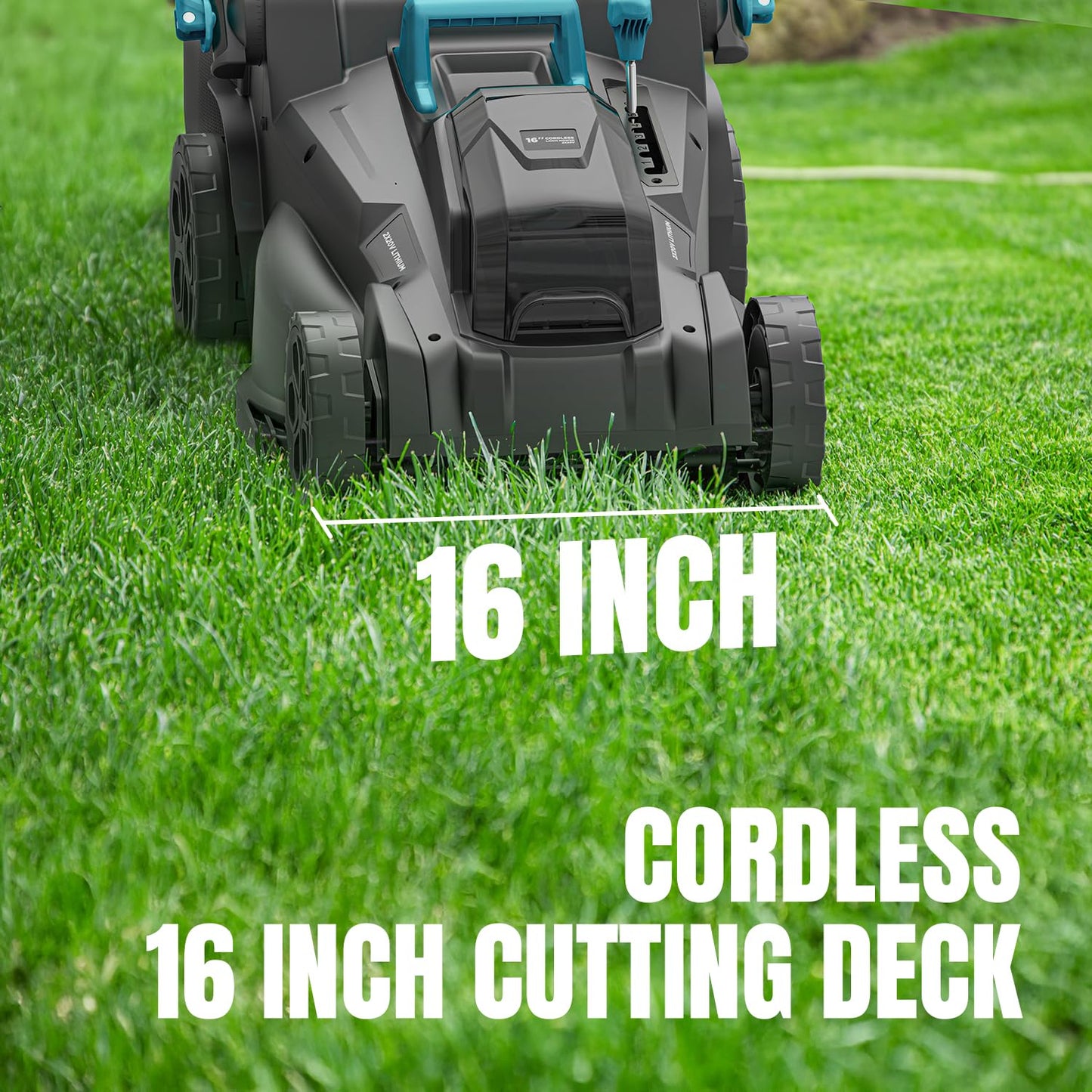 MightyMow 2×20V Cordless Electric Lawn Mower, 16" Push Mower with 6 Cutting Height Levels, Includes 2×4.0Ah Batteries and Dual Port Charger